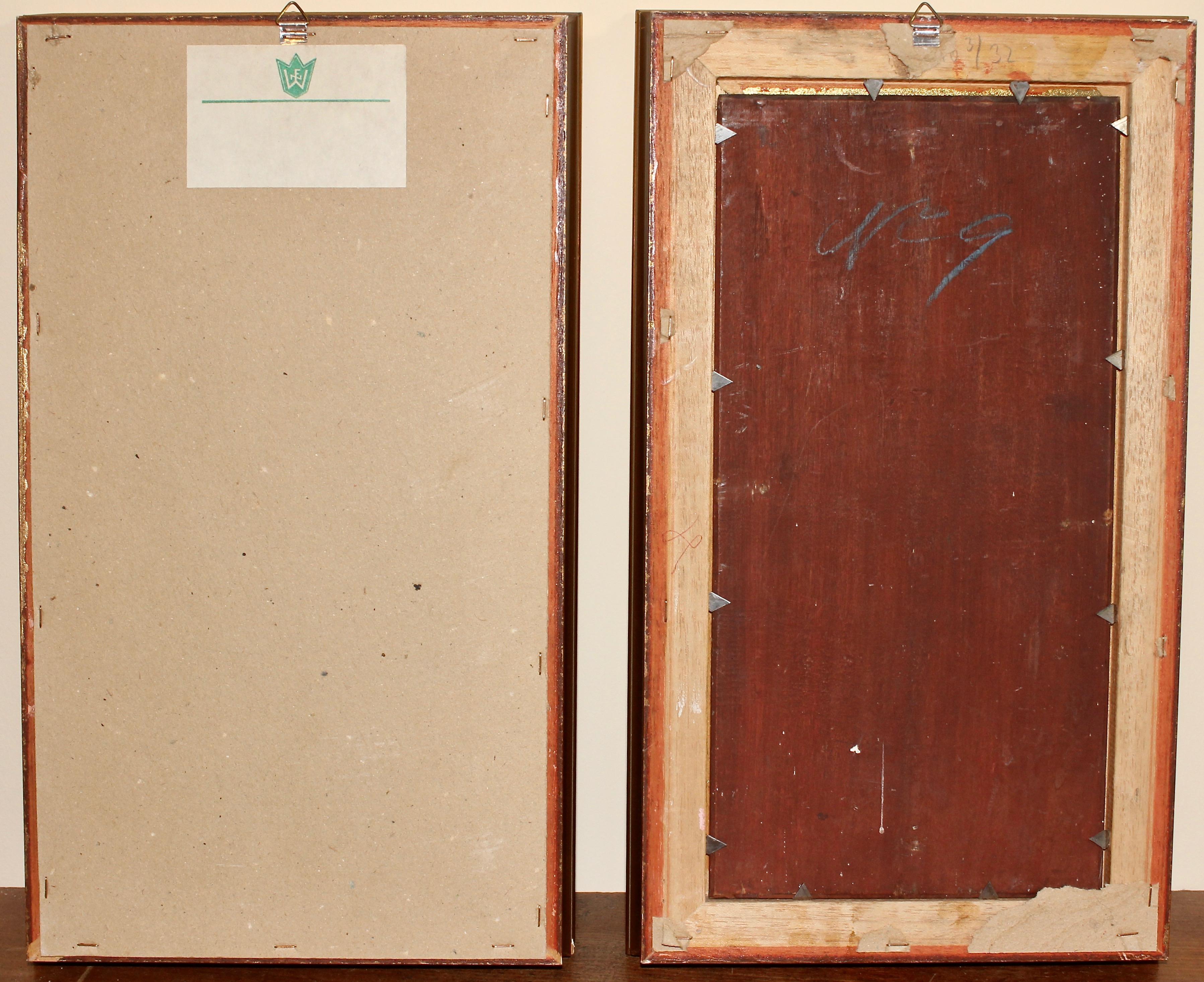 Paar Gemälde, tanzende Damen. Um 1900. Öl auf Holz, Öl. Signiert und signiert. im Angebot 1