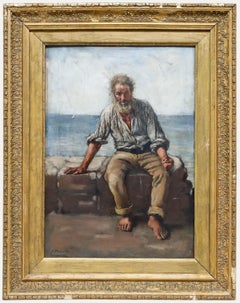 A. Parilla  - Début du 20e siècle, Huile, Le vieux pêcheur
