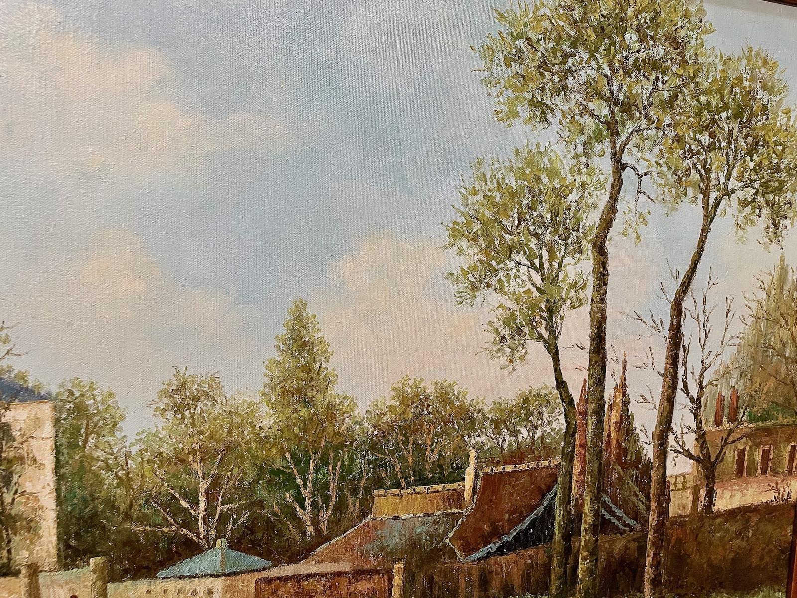 A Peaceful Country Lane - American Impressionist Painting by Unknown