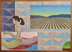 Vue pointilliste d'une femme