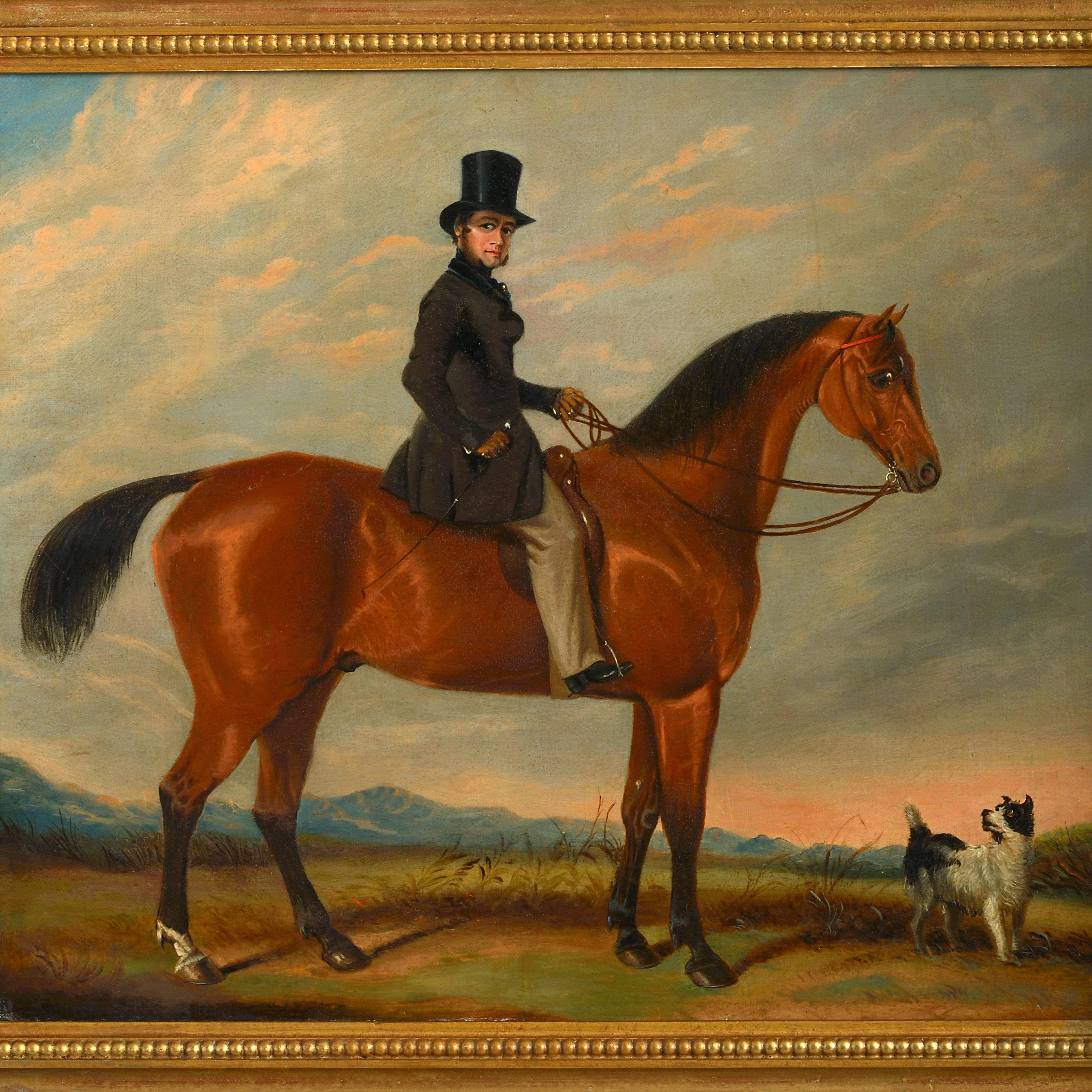 A Portrait of The Earl Craven, Mounted on a Horse - Painting by Unknown