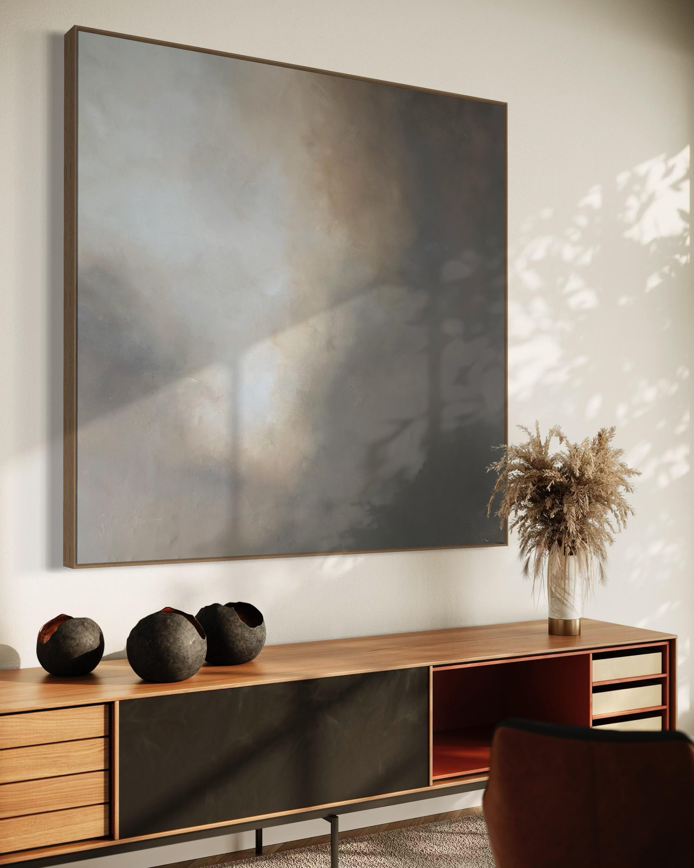 A Quiet Place von Gabriela Azar Schreiner. Zeitgenössische abstrakte Malerei – Painting von Unknown