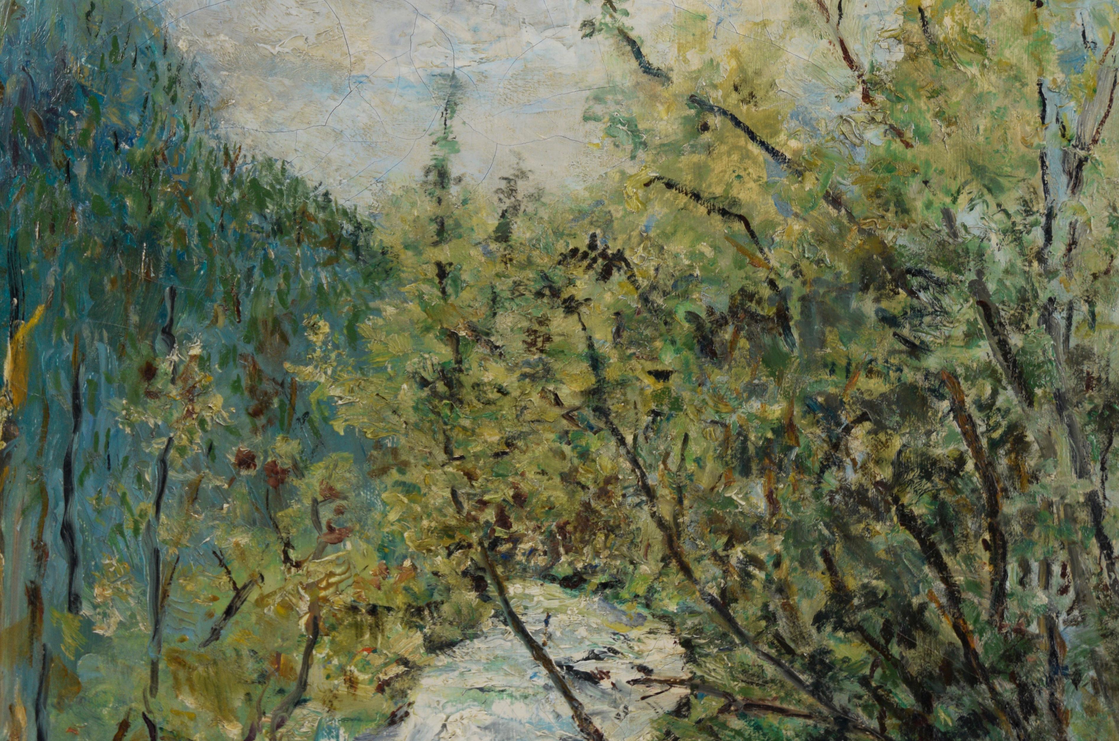 A Quiet River - Öl auf Leinwand von A. Whipple (Amerikanischer Impressionismus), Painting, von Unknown