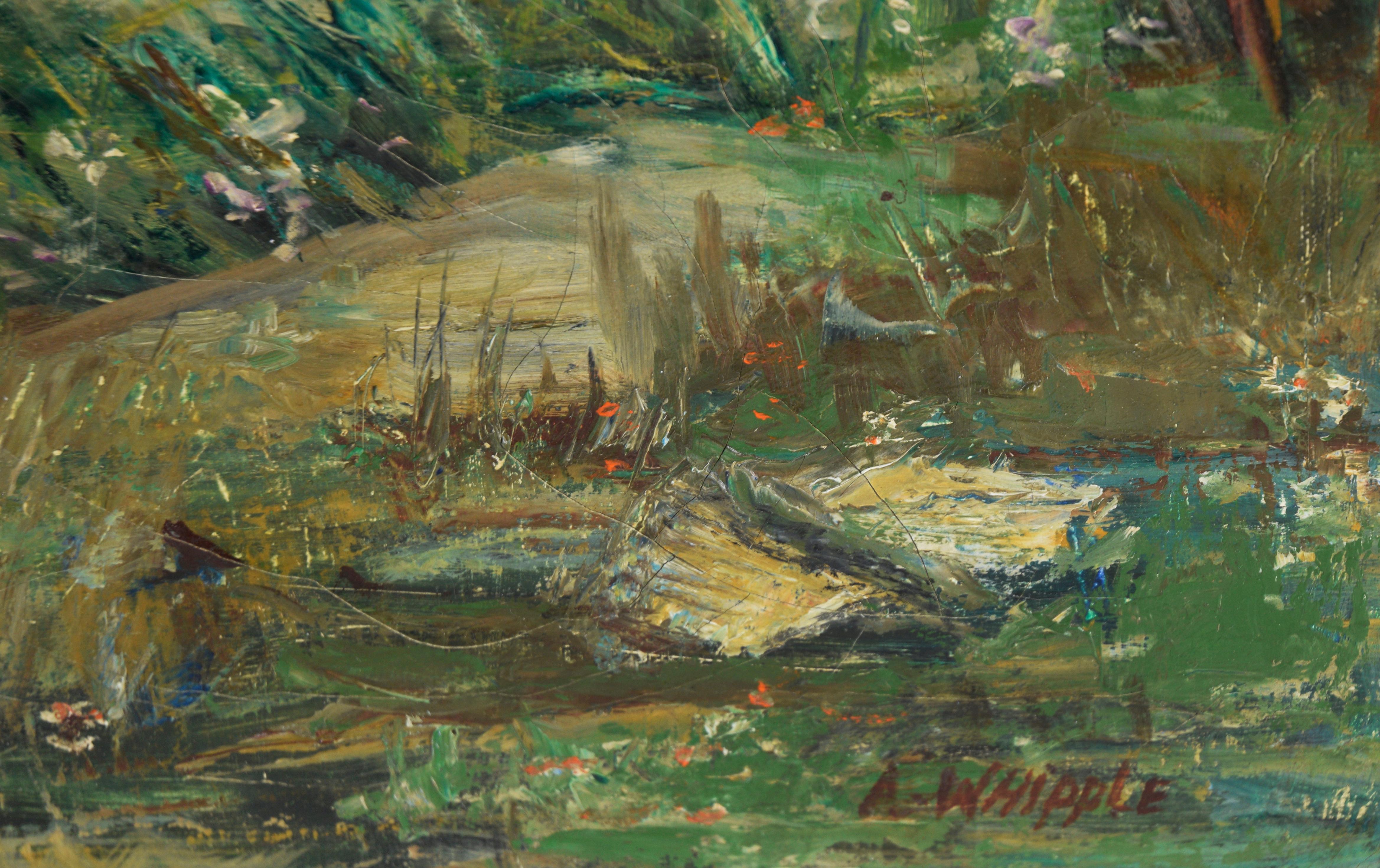 A Quiet River - Öl auf Leinwand von A. Whipple im Angebot 1