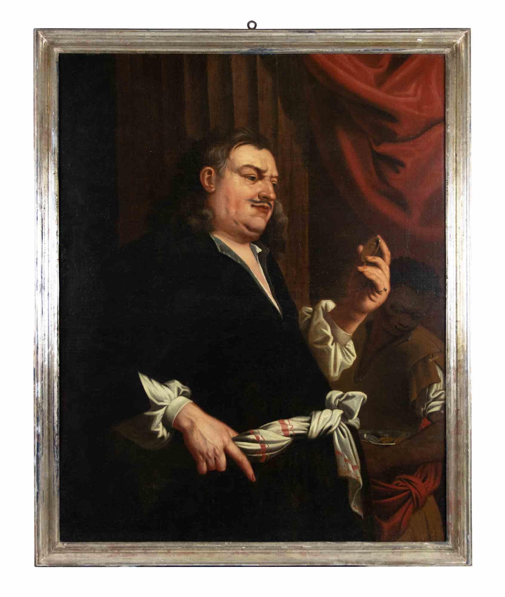 Ein reicher Kaufmann -  Gemälde von Unbekanntem – 18. Jahrhundert (Alte Meister), Painting, von Unknown