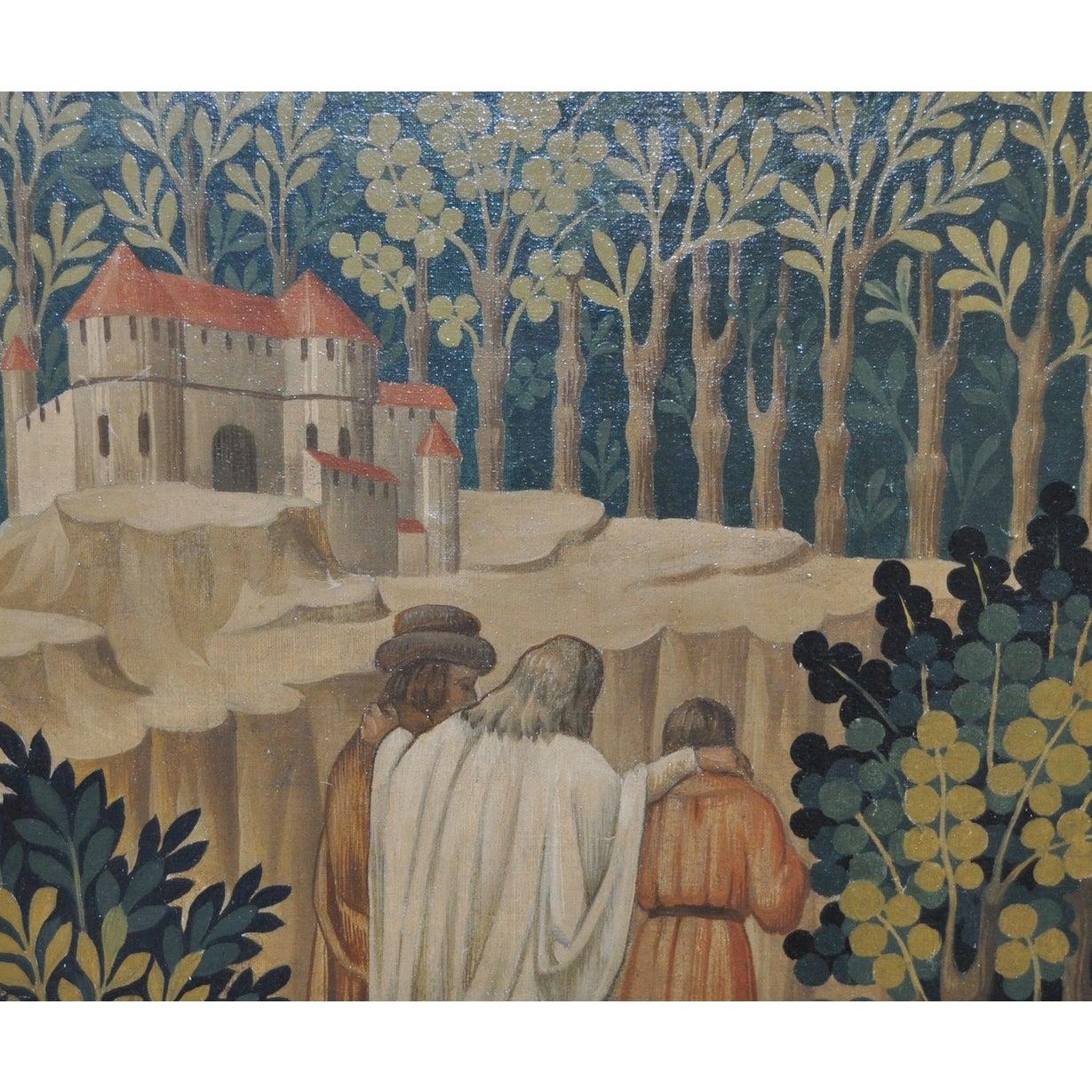Outstanding Original Oil Painting by Mystery Artist c.1950s

The quality of this painting cannot be overstated. Fine oil on paper on canvas, with a touch of Art Nouveau influence.

A scene from William Shakespeare's 
