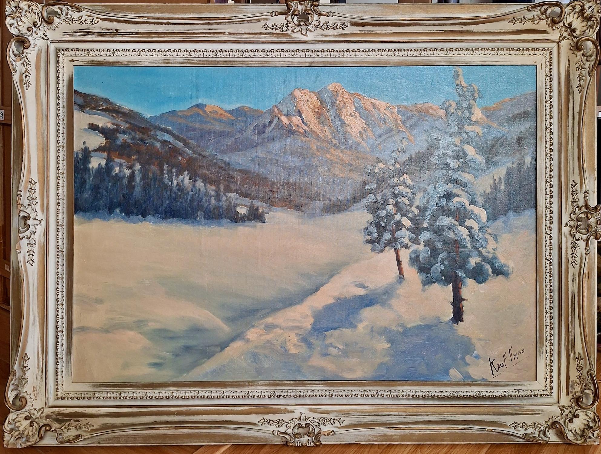 Unknown Landscape Painting - A Scenic Snowy Winterscape