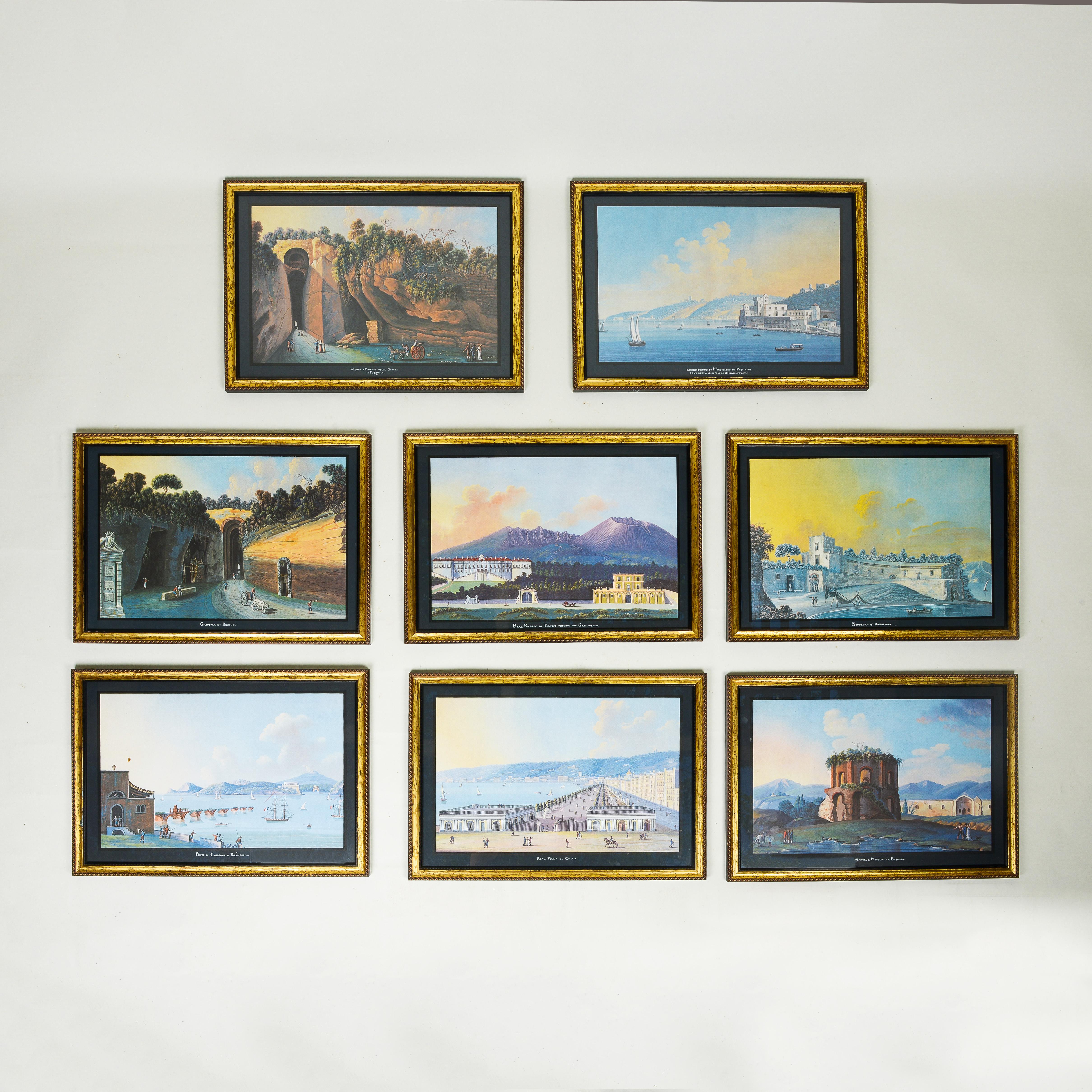 Unknown Landscape Painting - A Set of Eight Views of Naples