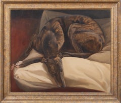 A Sleeping Greyhound, 1948 -  Arthur WARDLE (1864-1949) Dog Portrait