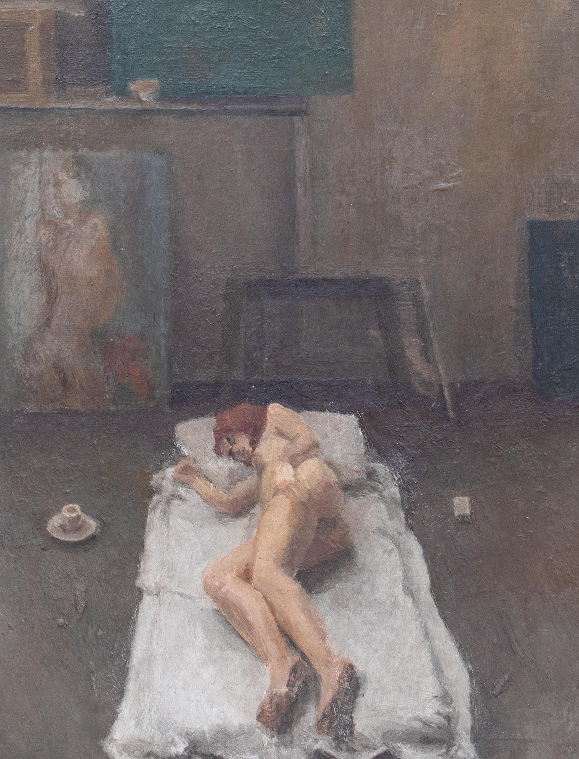 A Sleeping Nude, dated 1968   by EDMUND FAIRFAX-LUCY (1945-2020) For Sale 2