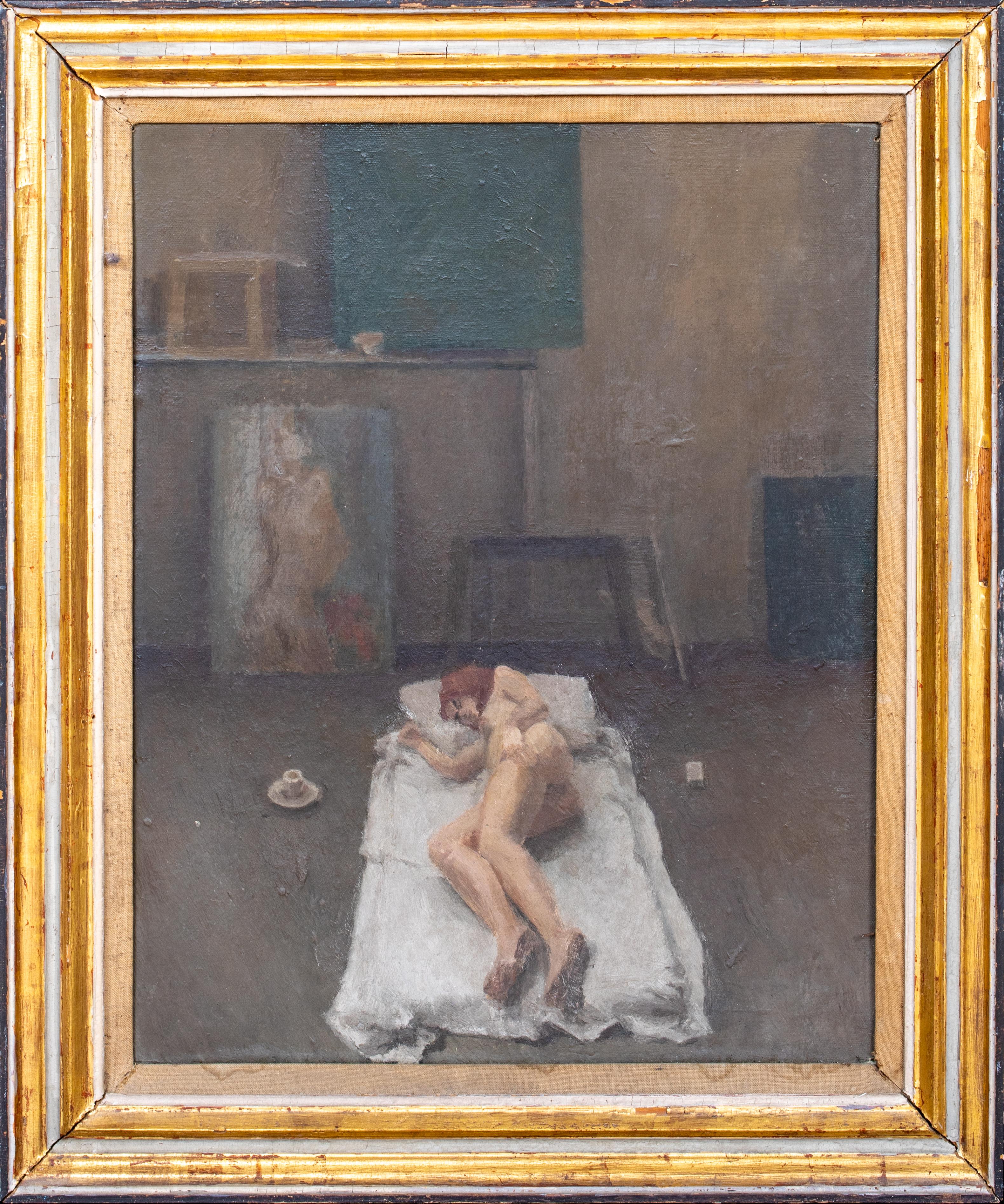 Unknown Portrait Painting - A Sleeping Nude, dated 1968   by EDMUND FAIRFAX-LUCY (1945-2020)