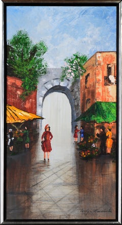 Une promenade à Paris - 1974 Huile sur toile originale