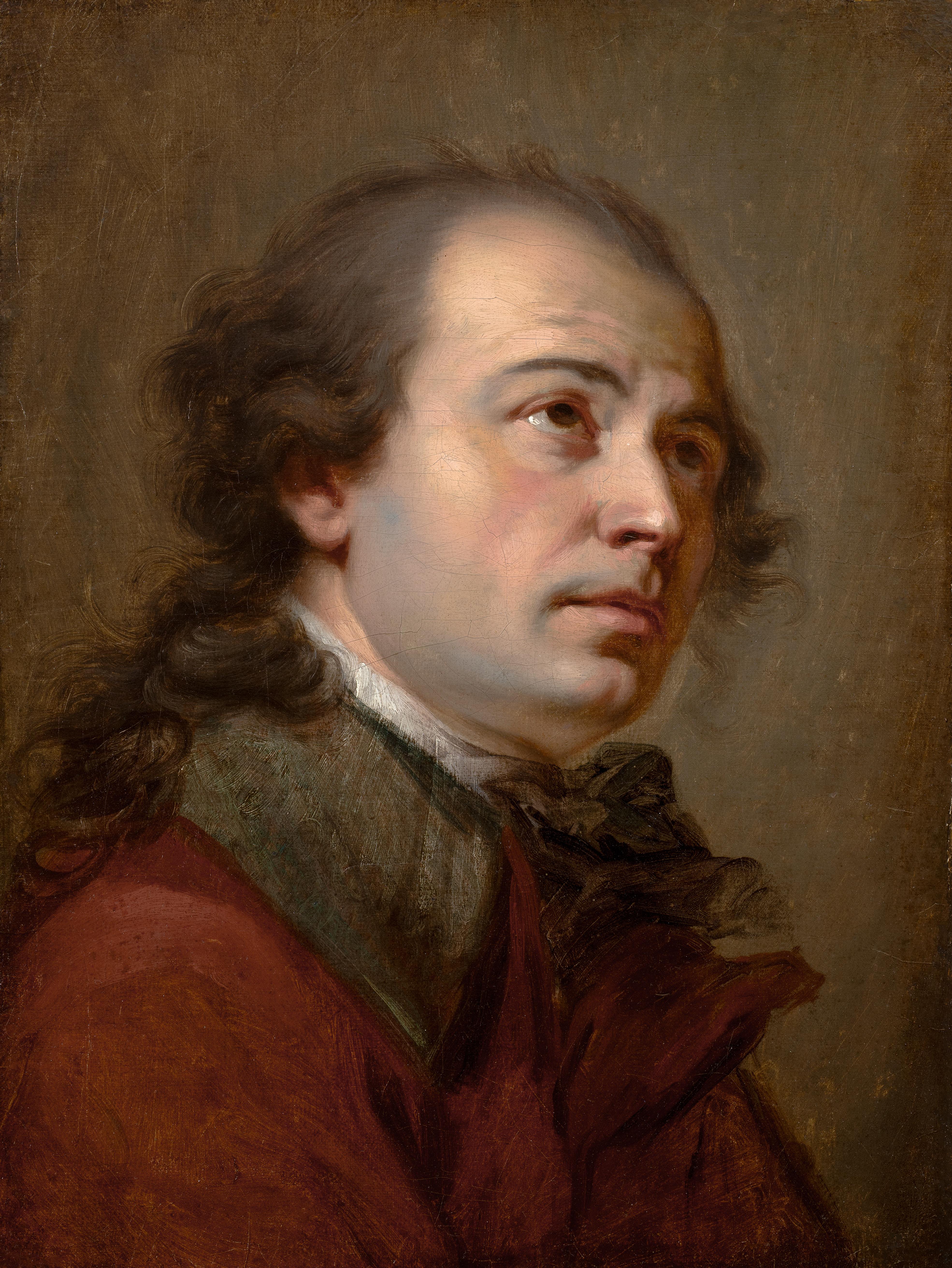 Tête d’expression portrait study of a gentleman - Painting by Unknown