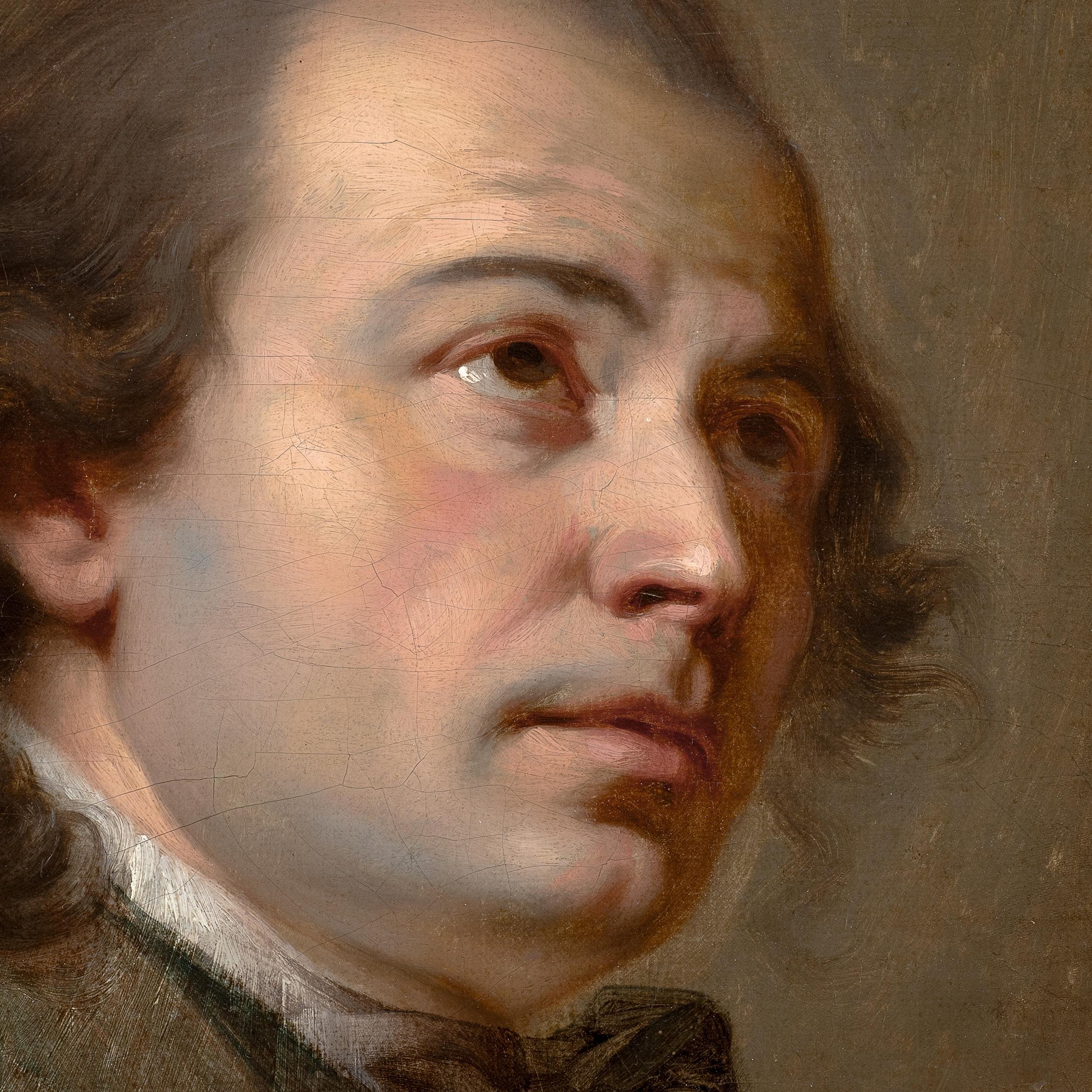 Tête d’expression portrait study of a gentleman - French School Painting by Unknown