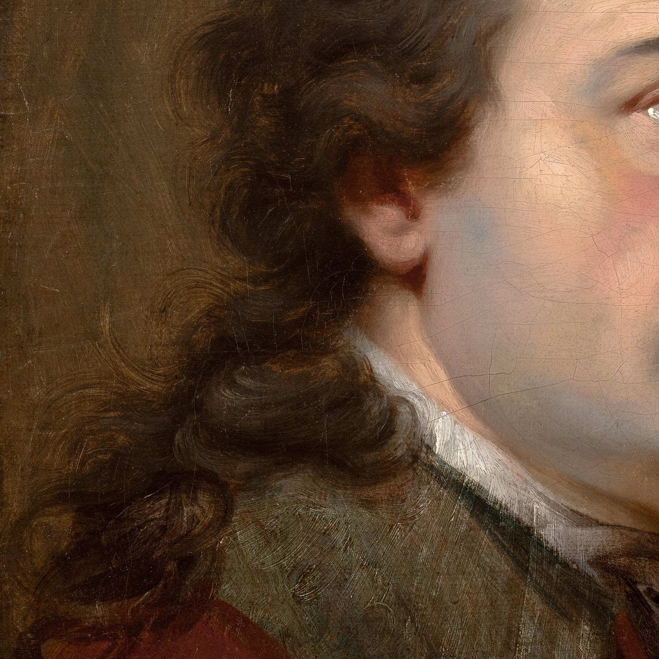 Tête d’expression portrait study of a gentleman - Brown Portrait Painting by Unknown