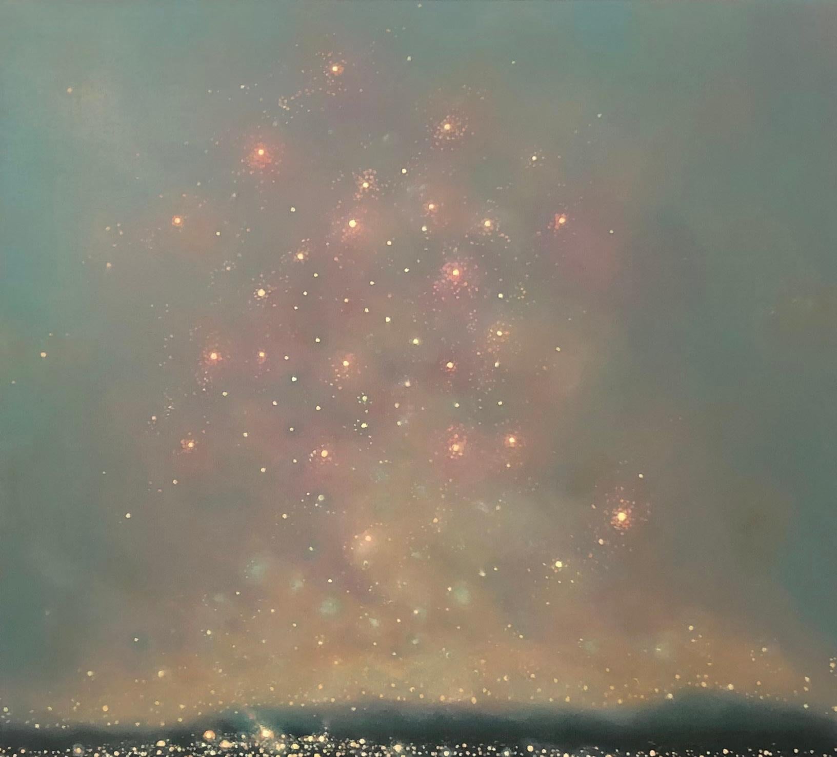 Unknown Abstract Painting - A Thousand Drones, Oil on Canvas Painting by Dennis Ekstedt, 2024