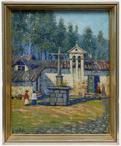 A. Vallejo - 1933 Oil, The Chapel of Consolation, Ecuador