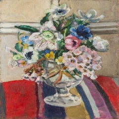 Un jarrón de flores, óleo sobre lienzo Pintura de Gertrude Harvey, hacia 1930