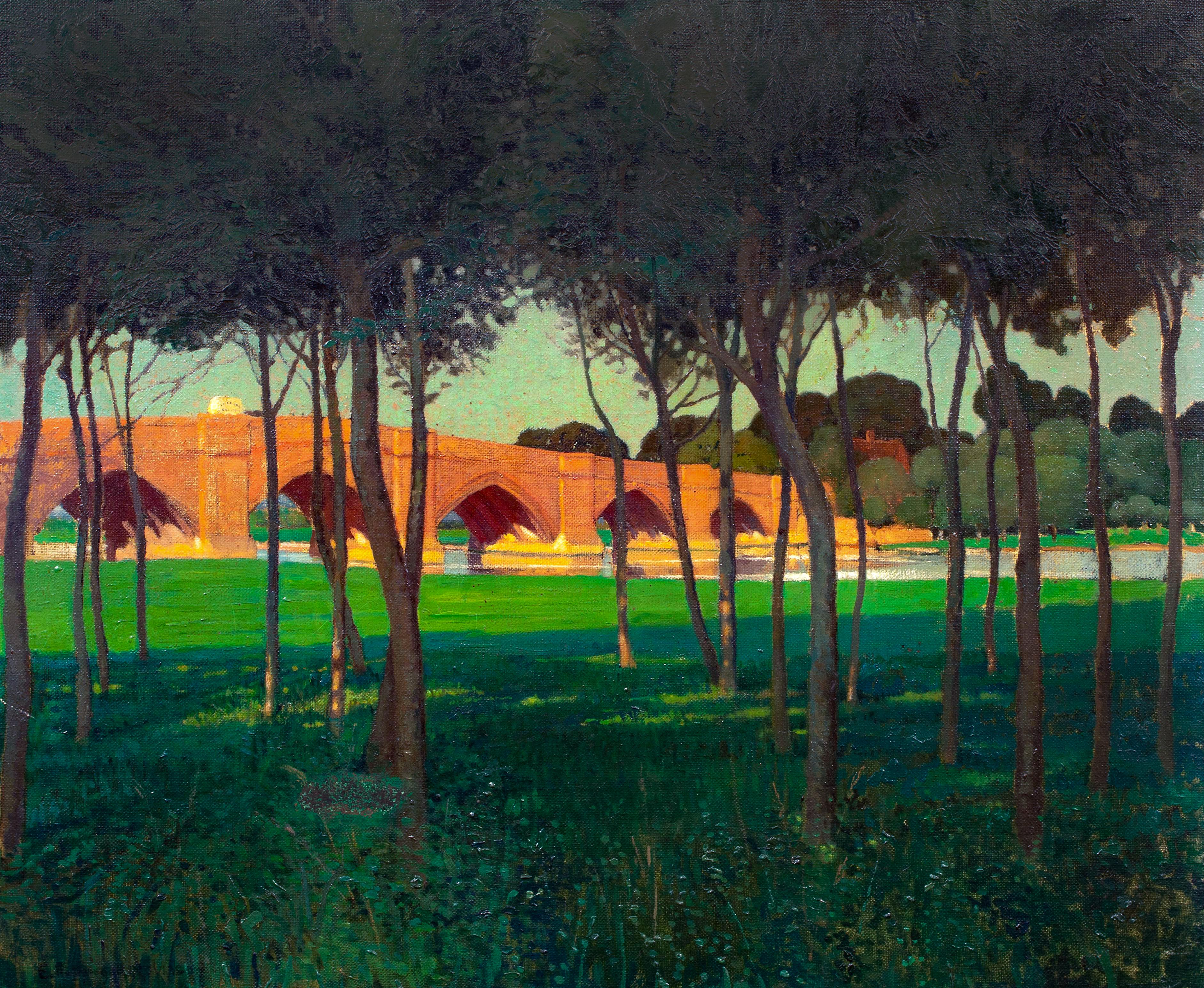 Ponte di Clifton Hampden, inizio del XX secolo  di EVELYN FOTHERGILL ROBINSON - Landscape Painting Nero di Unknown