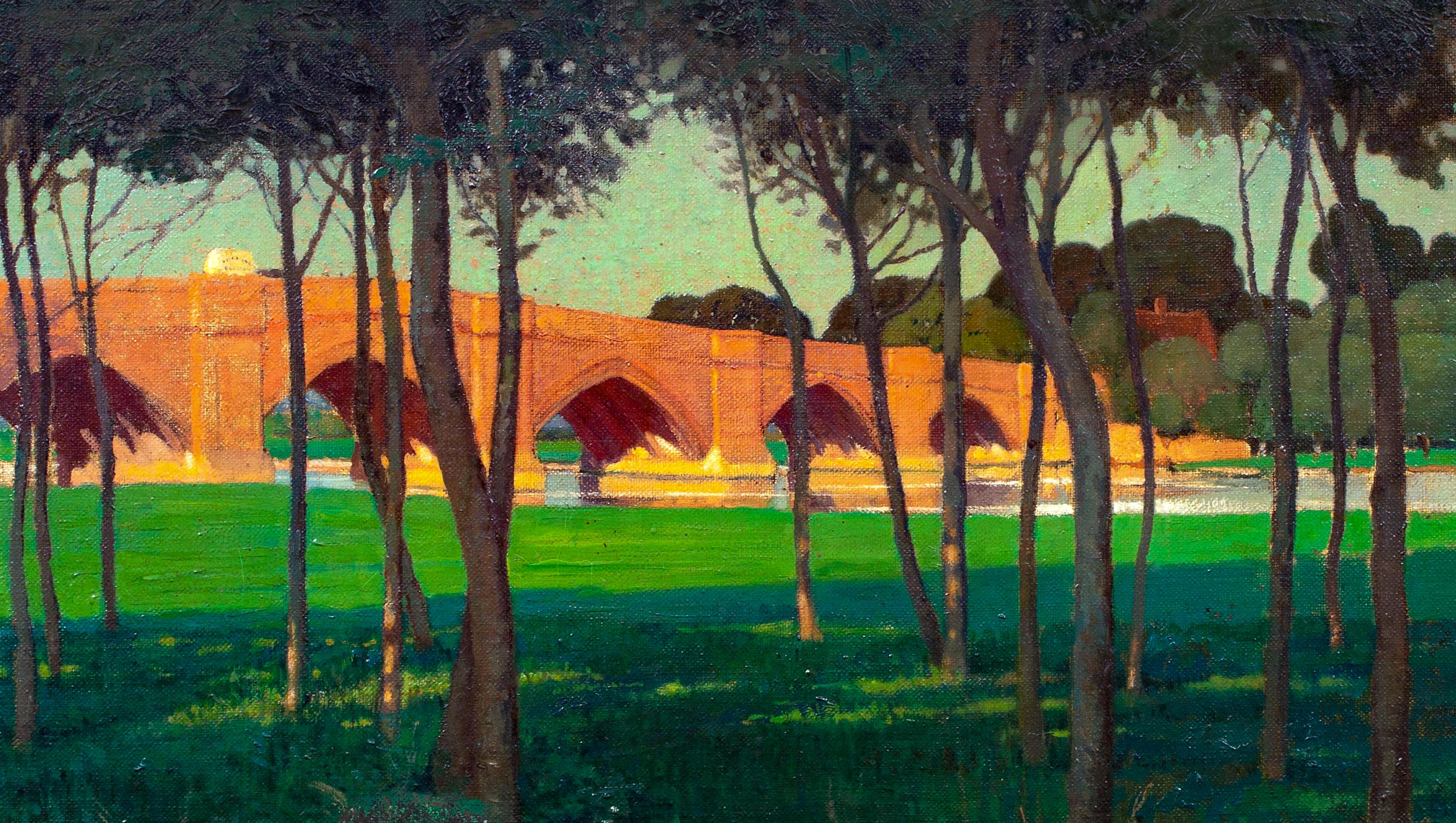 Clifton Hampden Bridge, early 20th Century

by EVELYN FOTHERGILL ROBINSON (1872-1939)

Large Early 20th Century view of Clifton Hampden Bridge in summer seen through a glade of trees, oil on canvas by Evelyn Fothergill Robinson. Excellent quality