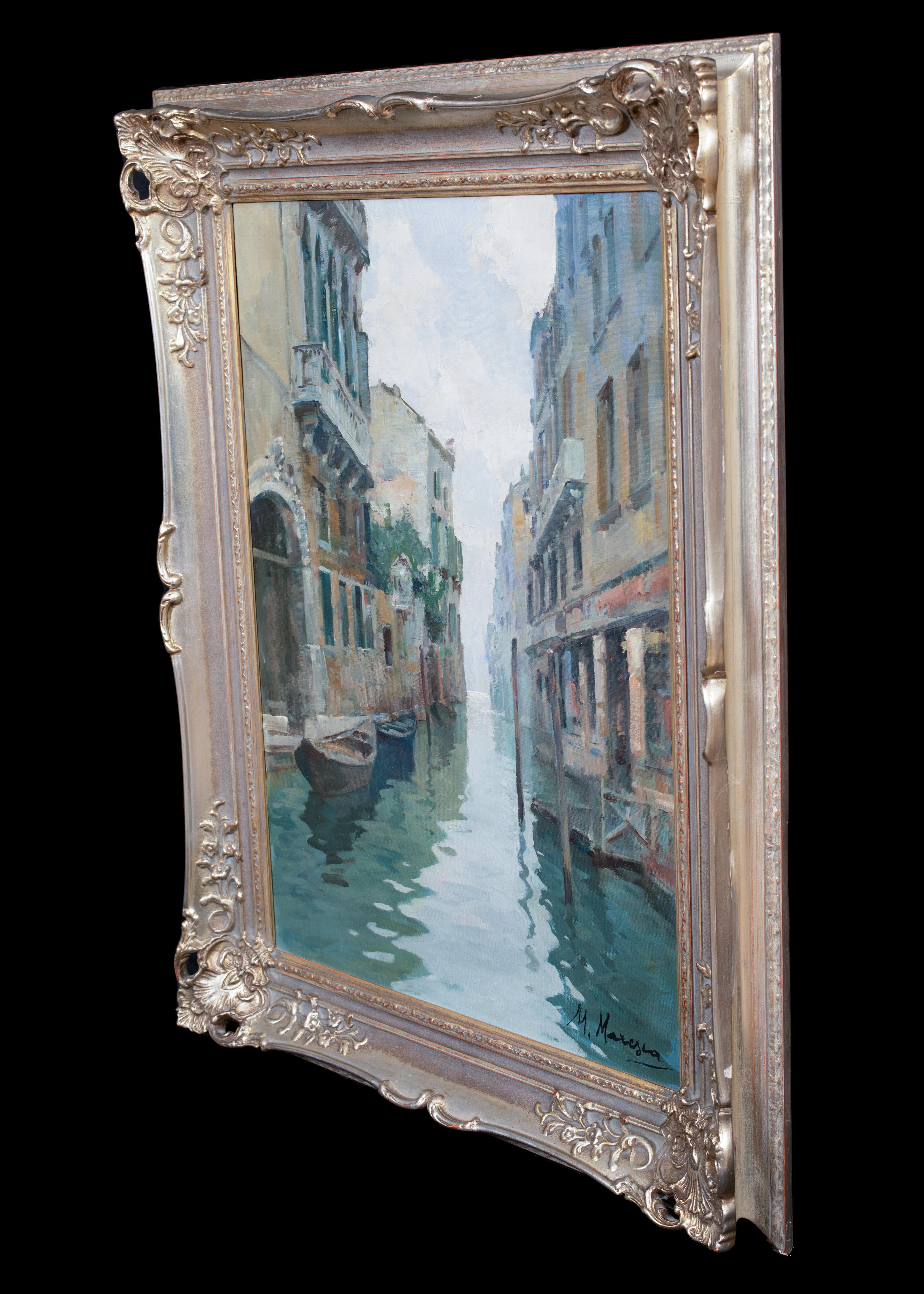 A Venice Backwater Canal, early 20th Century  by MARIO MARESCA (1877-c.1959) For Sale 5