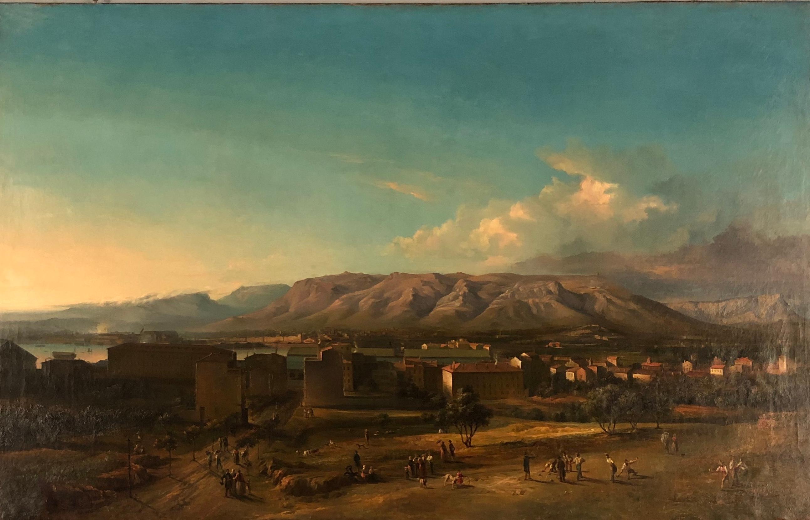 Une vue de Sebastopol en Crimée. - Painting de Unknown