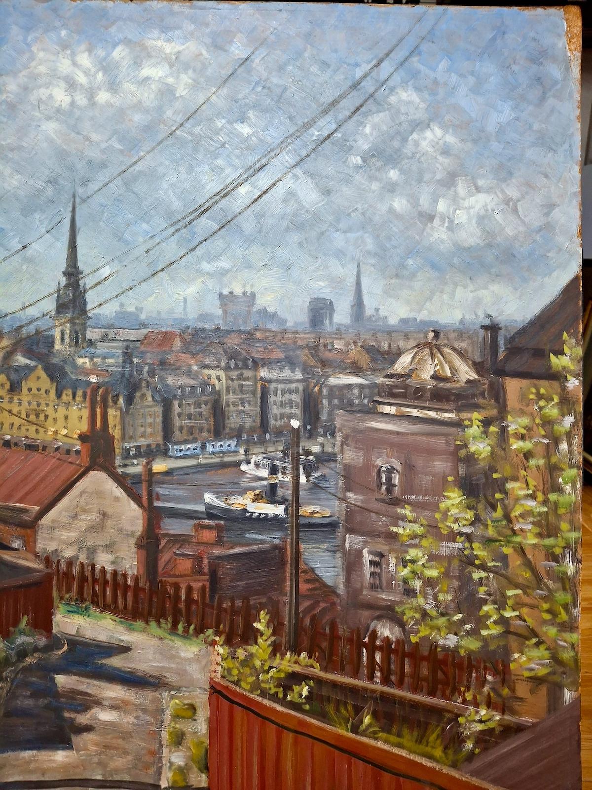 A View of Stockholm, Sweden in 1941 - Painting by Unknown