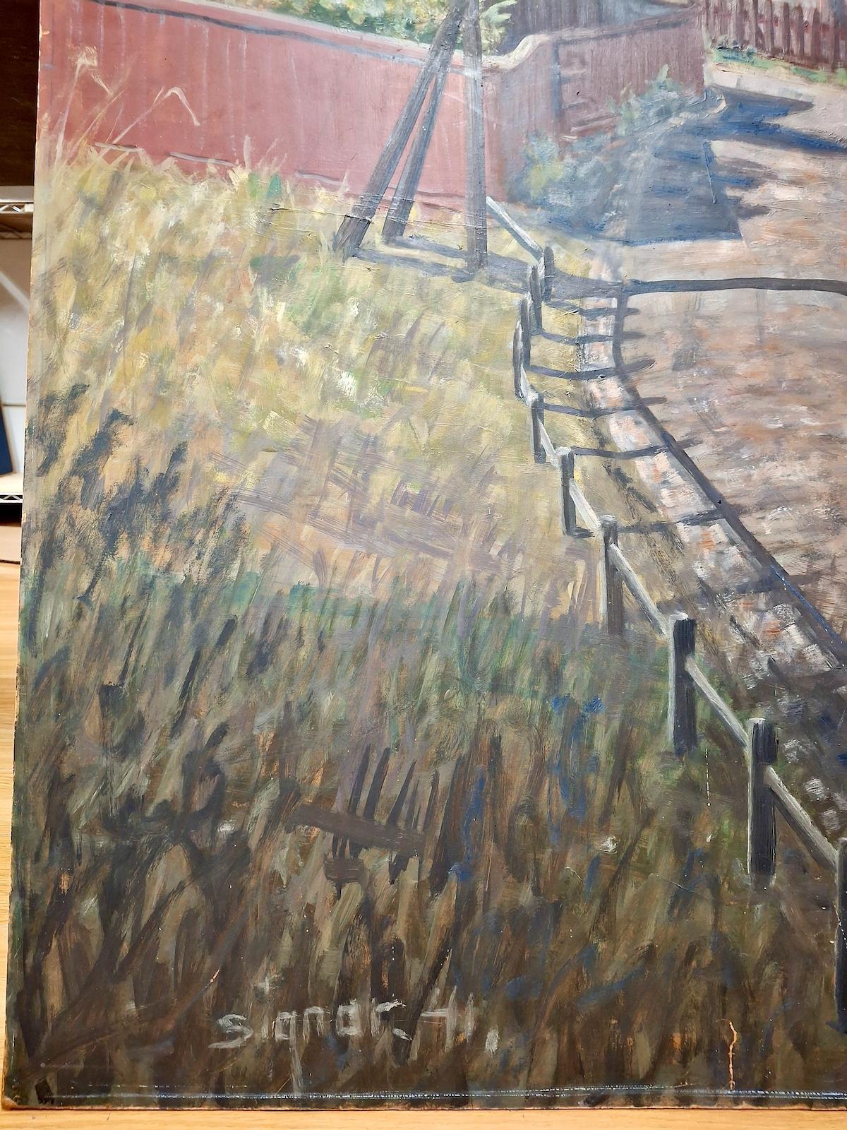 A View of Stockholm, Sweden in 1941 - Brown Landscape Painting by Unknown