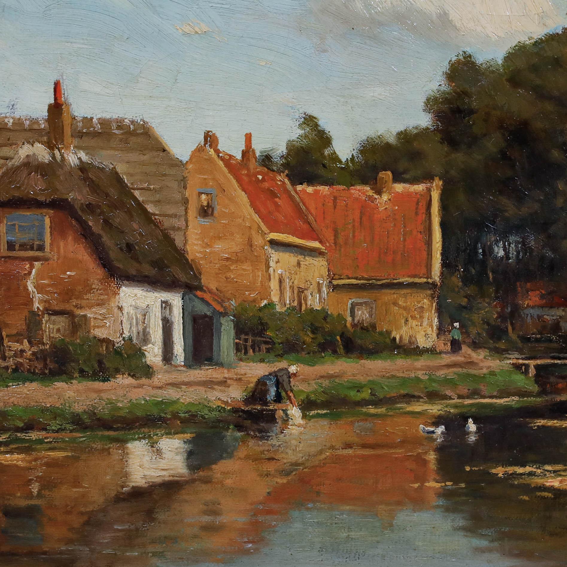 Abraham van der Wissel (1865-1926) - Öl, Blick auf die Kirche, Ende 19. im Angebot 1