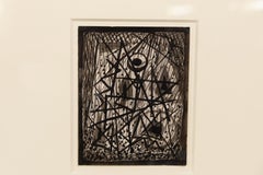 Abraham Walkowitz (1878-1965) Pintura abstracta modernista antigua firmada y enmarcada