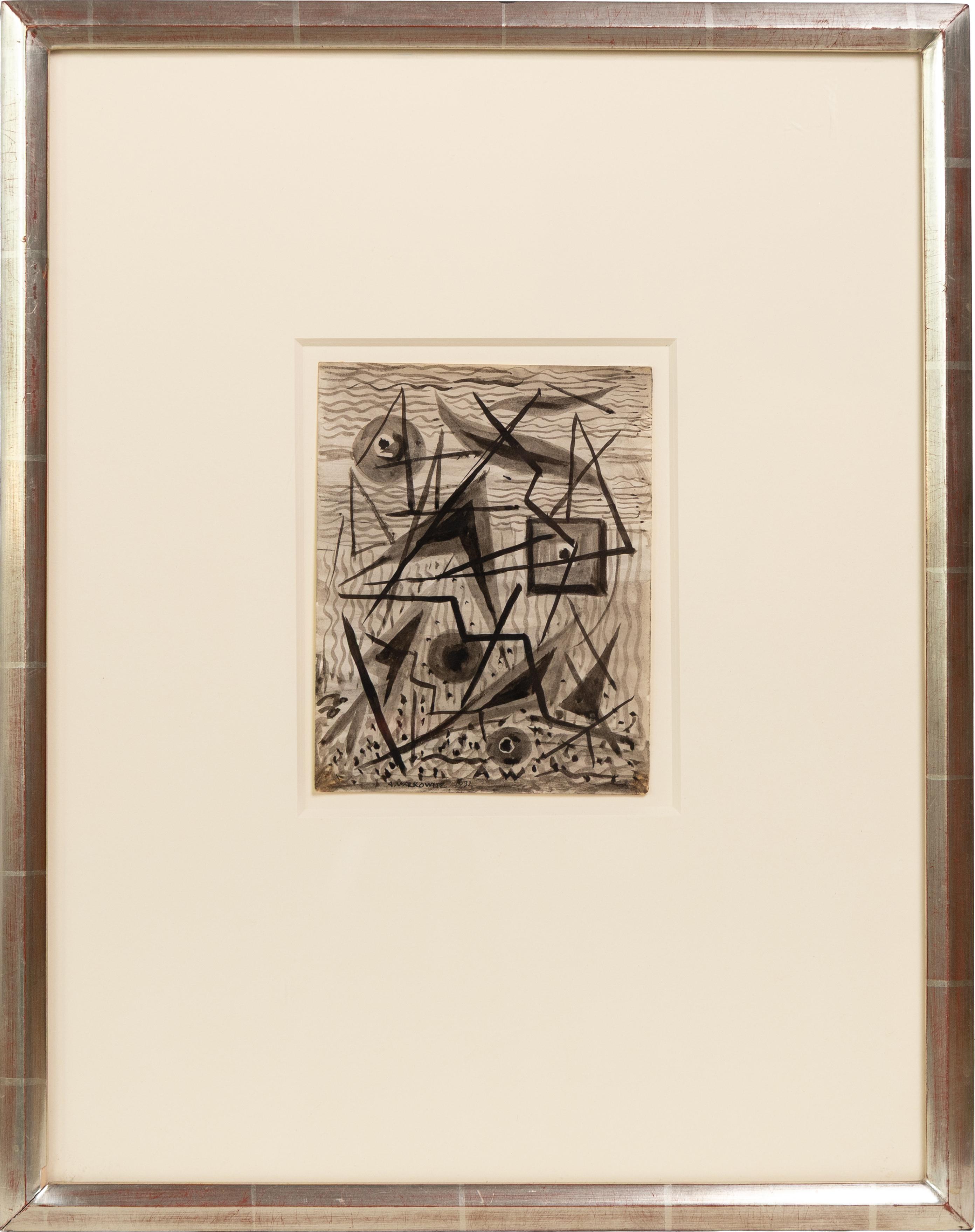 Abraham Walkowitz (1878-1965) Signed Antique Modernist Abstract Framed Painting