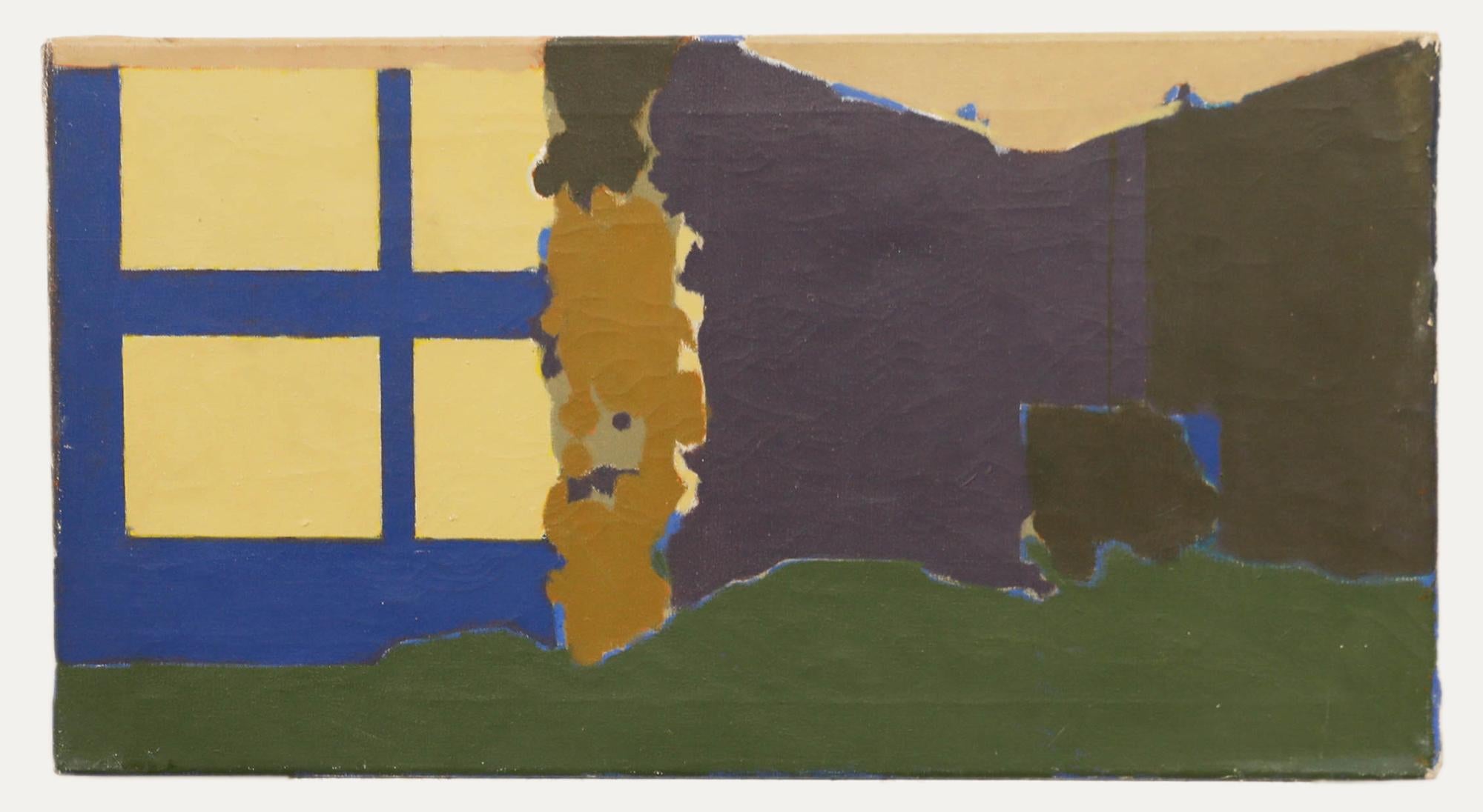 Abstraktes Ölgemälde des 20. Jahrhunderts – Fensterleuchte – Painting von Unknown