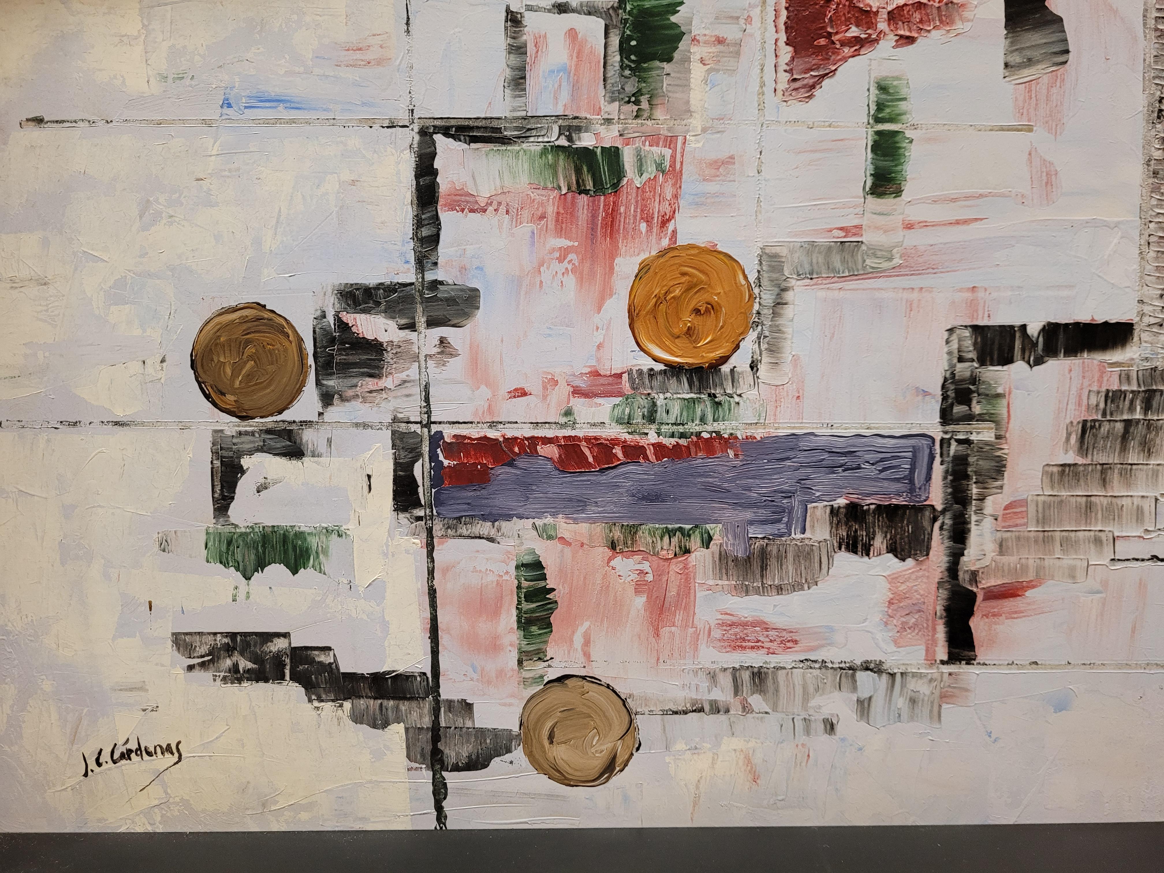 Acrílico abstracto sobre lienzo por J. C. Cárdenas en venta 6