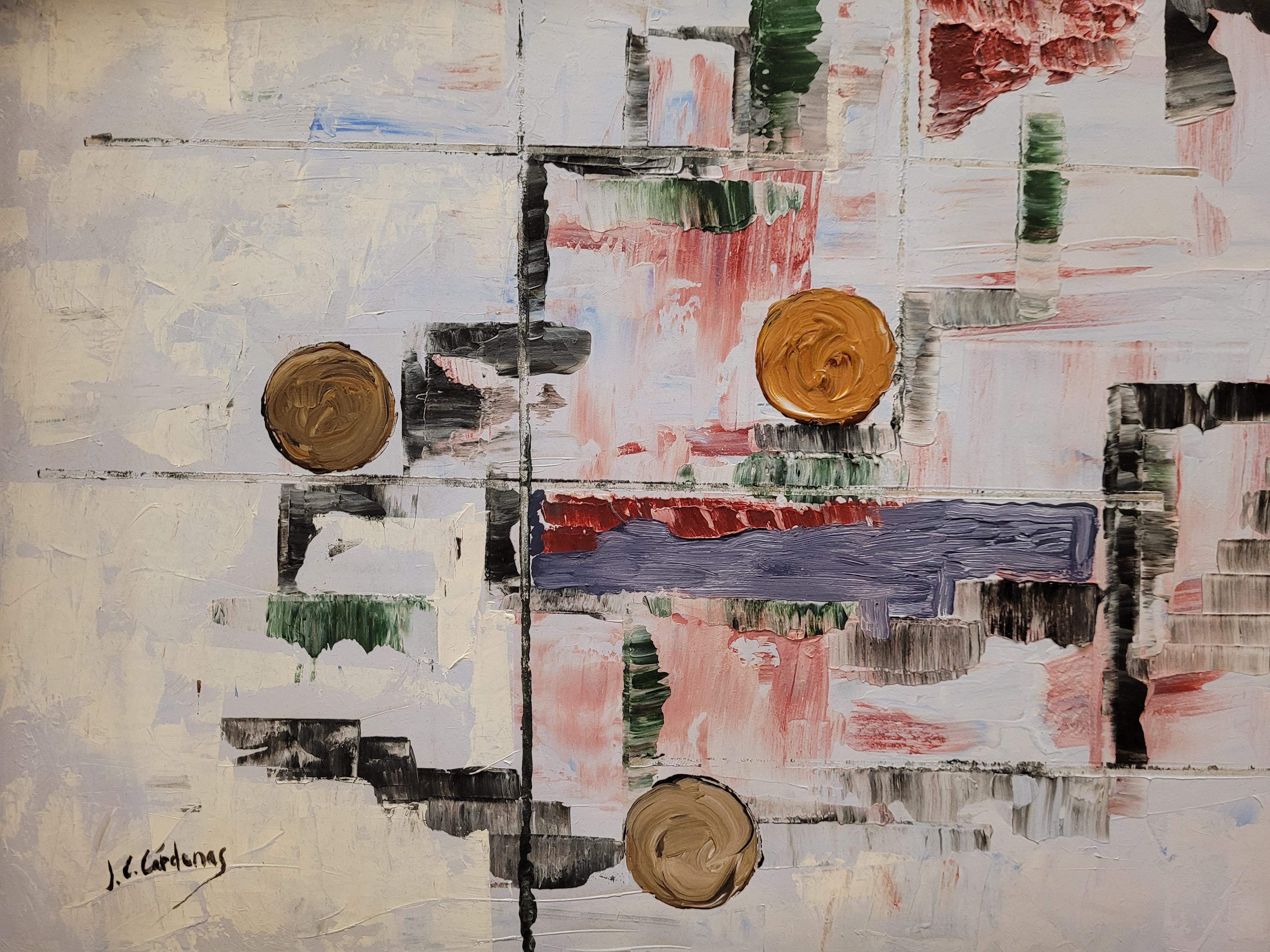 Acrílico abstracto sobre lienzo por J. C. Cárdenas en venta 1