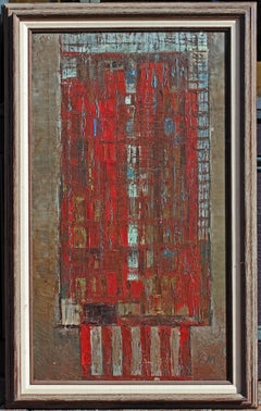 Abstract Bauhaus Style Building Oil Painting