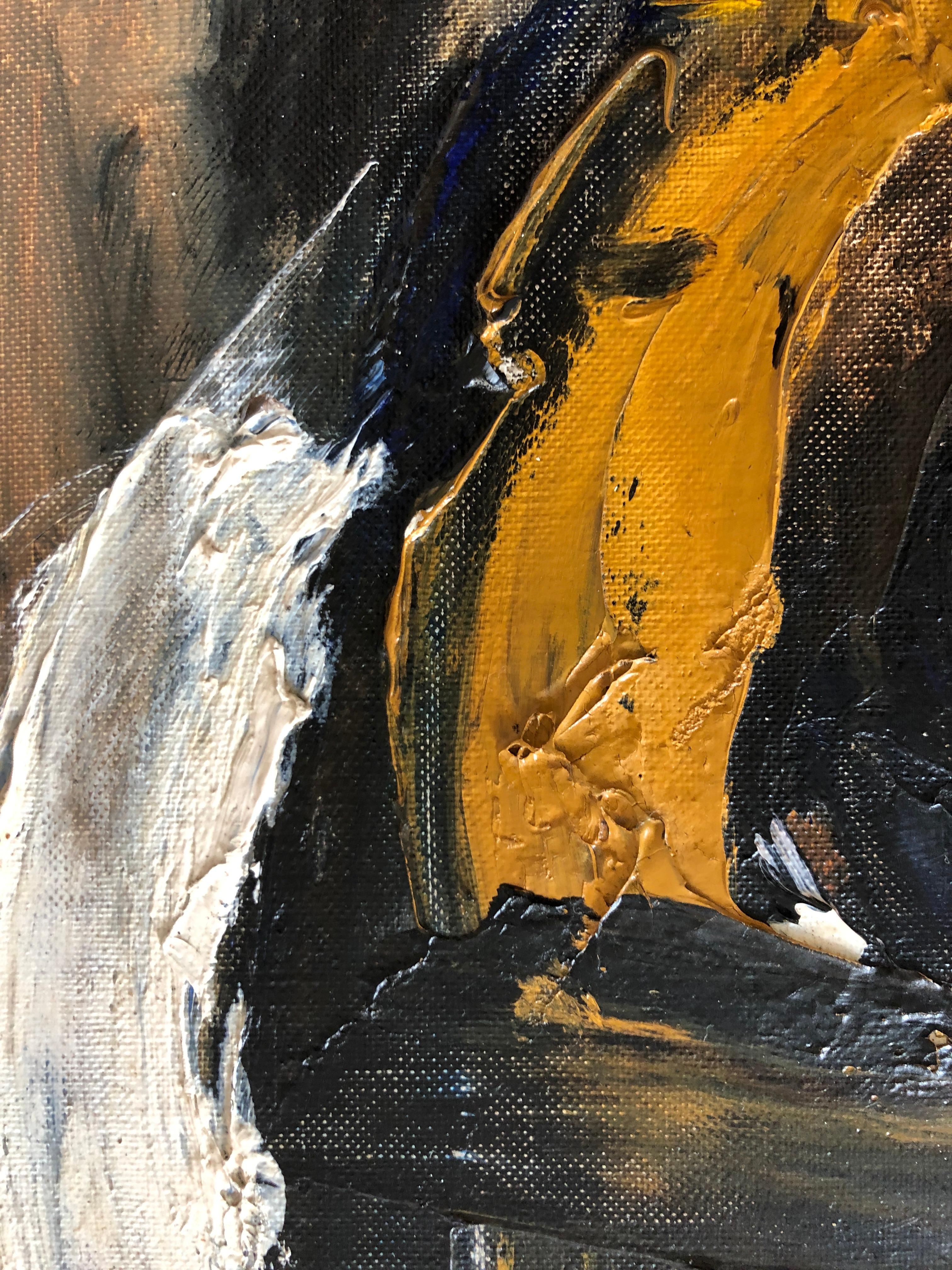 Abstrakte Zusammensetzung (Schwarz), Abstract Painting, von Unknown