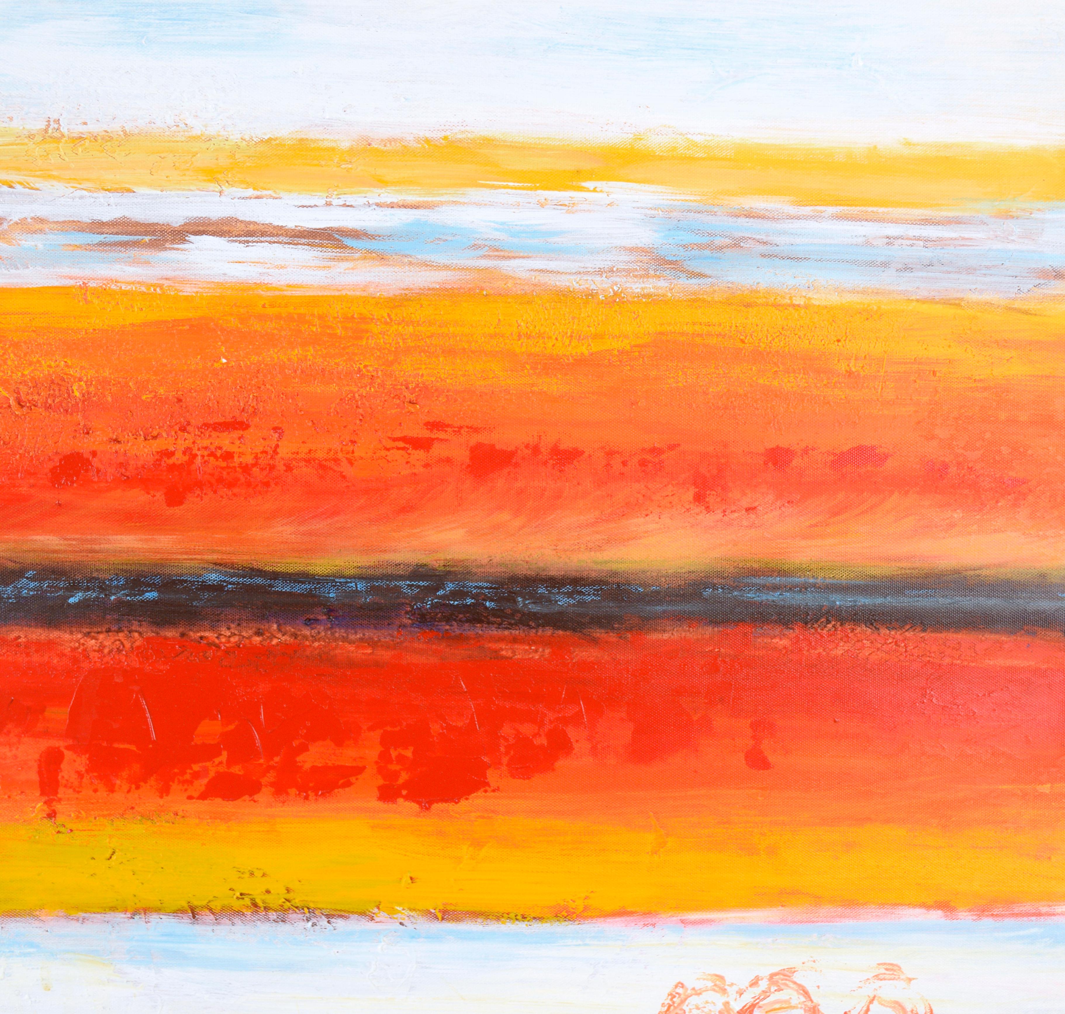 Abstrakte abstrakte Komposition inspiriert von Gerhard Richter (Orange), Abstract Painting, von Unknown