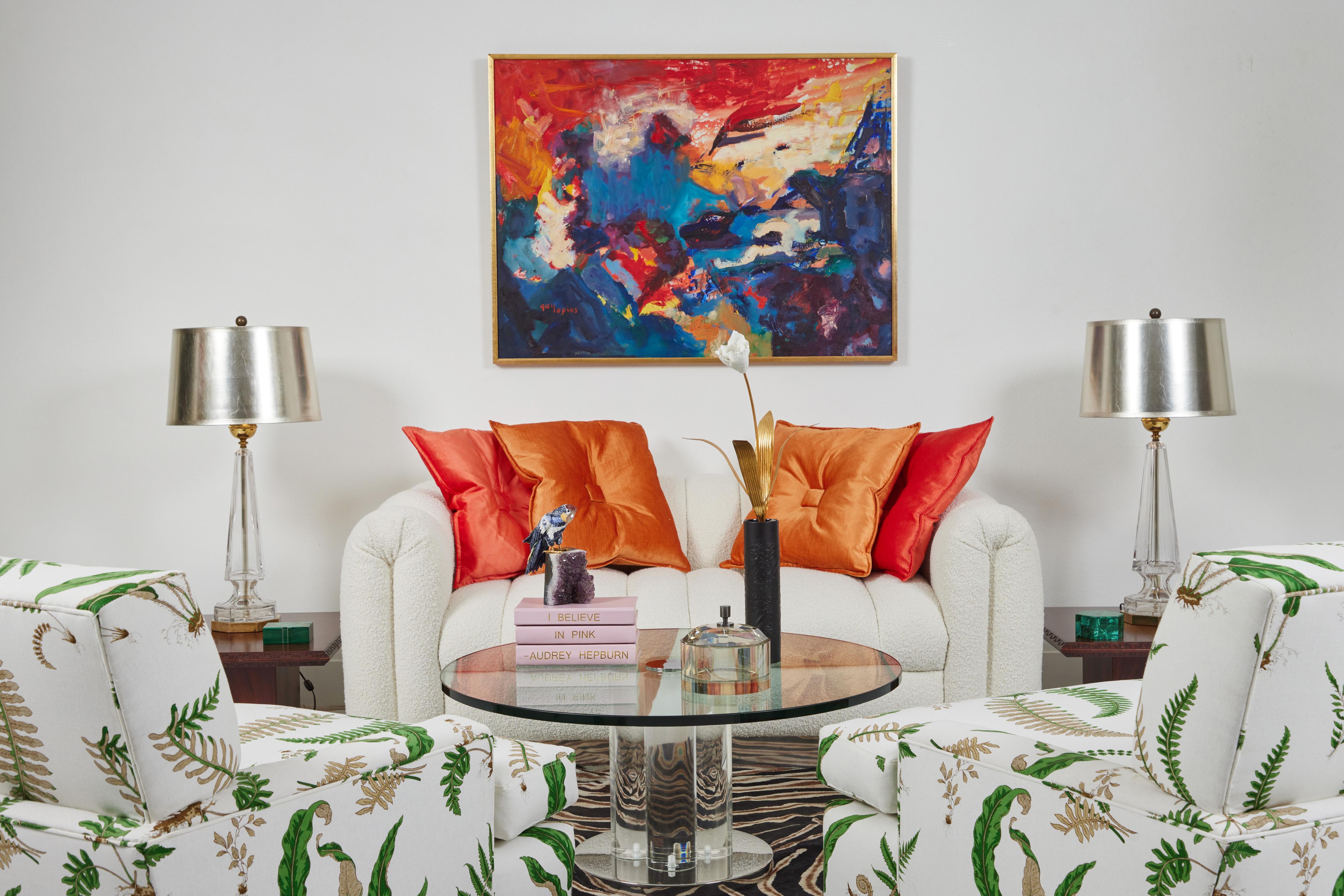 Composition abstraite, huile sur toile, Gail Lapins en vente 3