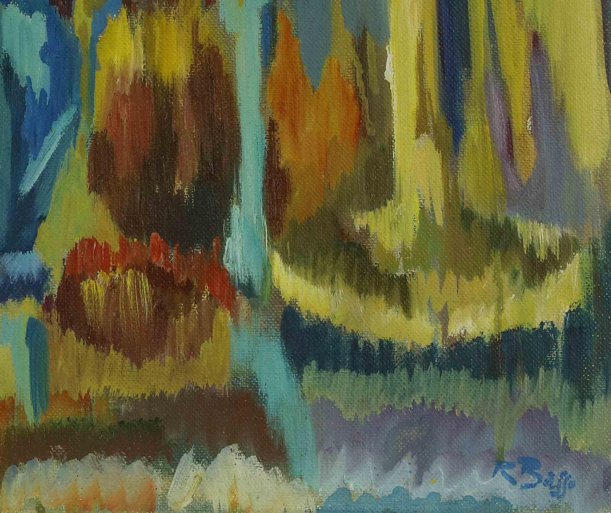 Abstract Composition - Oil Paint  - Mid-20th Century - Painting by Unknown