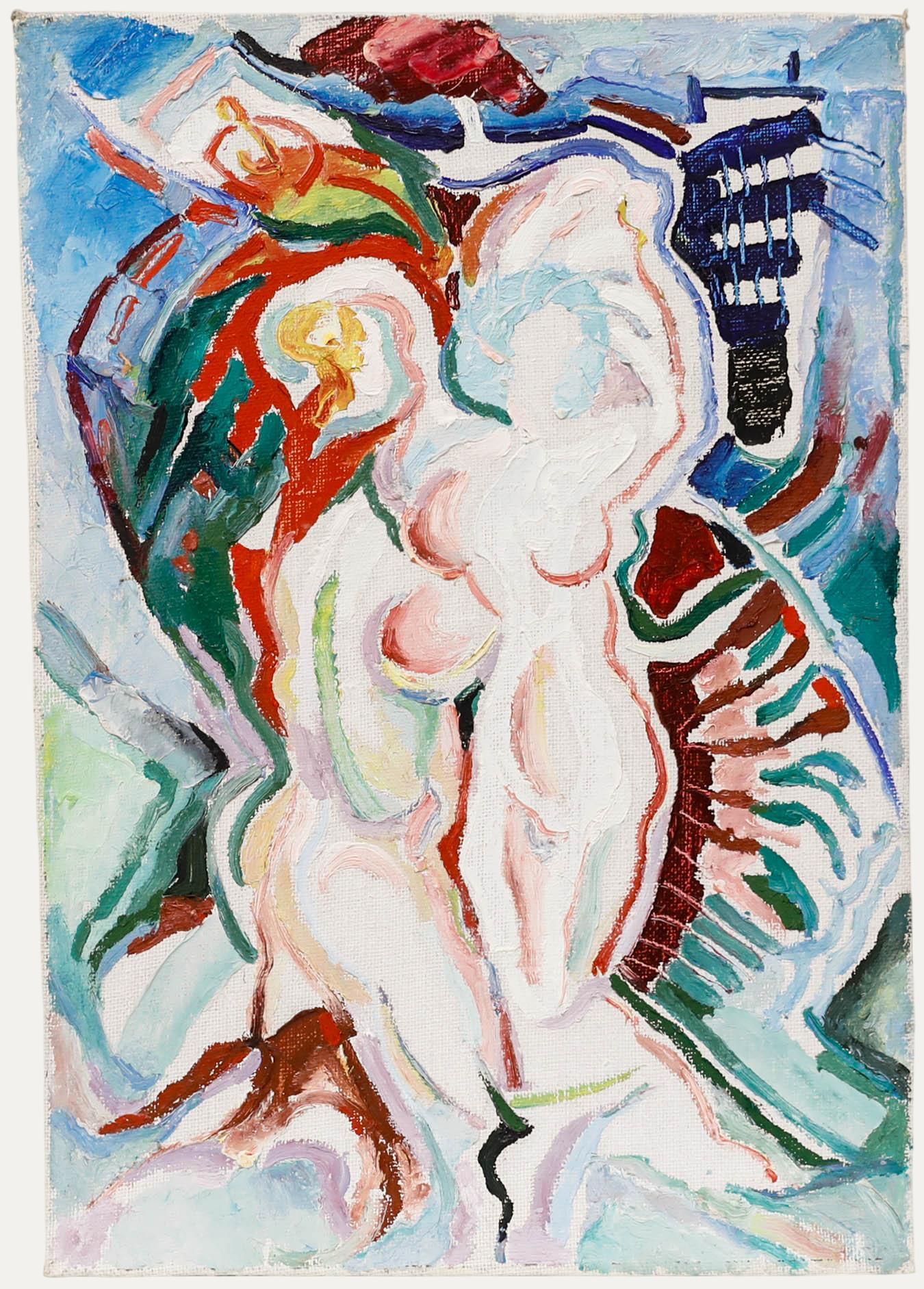 Unknown Nude Painting - Abstract Contemporary Oil - Chromatic Motion