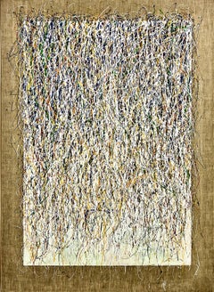 Abstract Expressionism in a Large Mid-Century Modern Dripped Painting