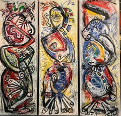 Abstract Expressionism Triptych by Stuart