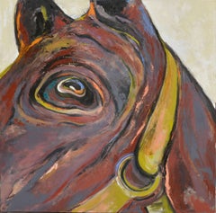 Gran cuadro al óleo original Caballo expresionista abstracto