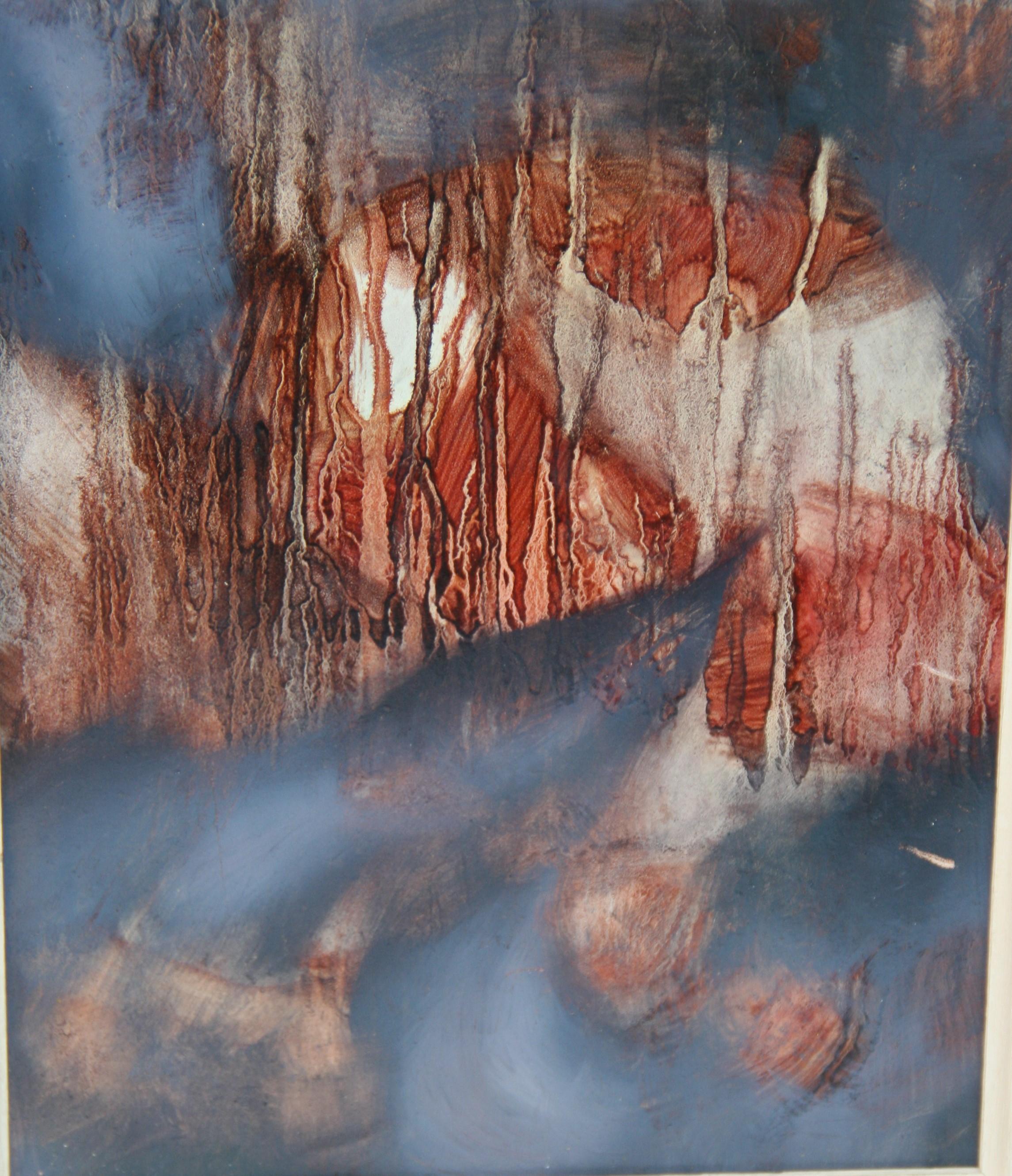 Paisaje montañoso expresionista abstracto - Landscape Painting Gris de Unknown