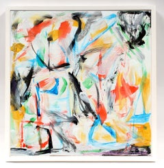 Abstract Expressionist Painting American 1960's Mid Century New York Colorful