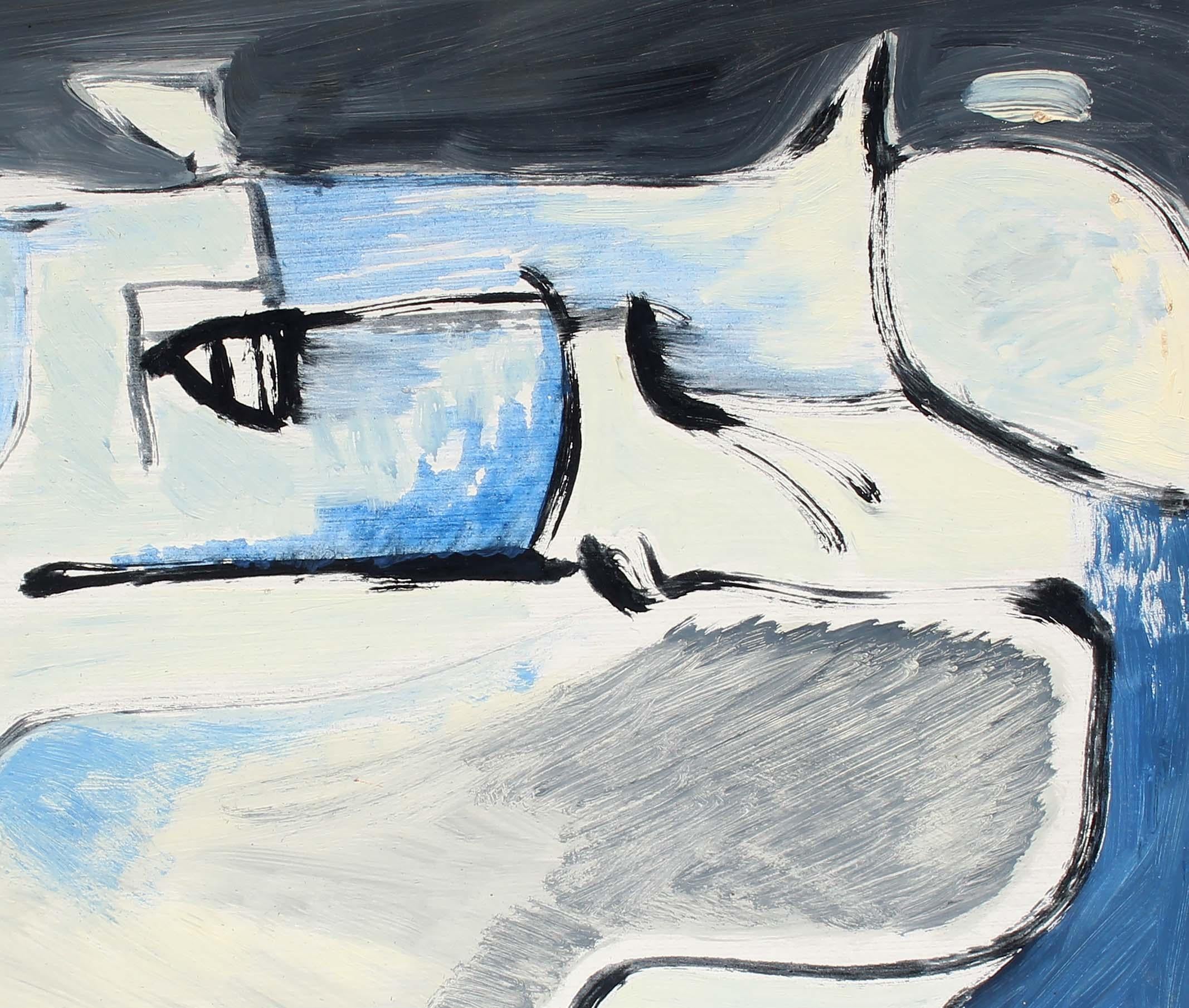 Pittura espressionista astratta americana Fine anni '60 Metà secolo New York Blu - Painting Espressionismo astratto di Unknown