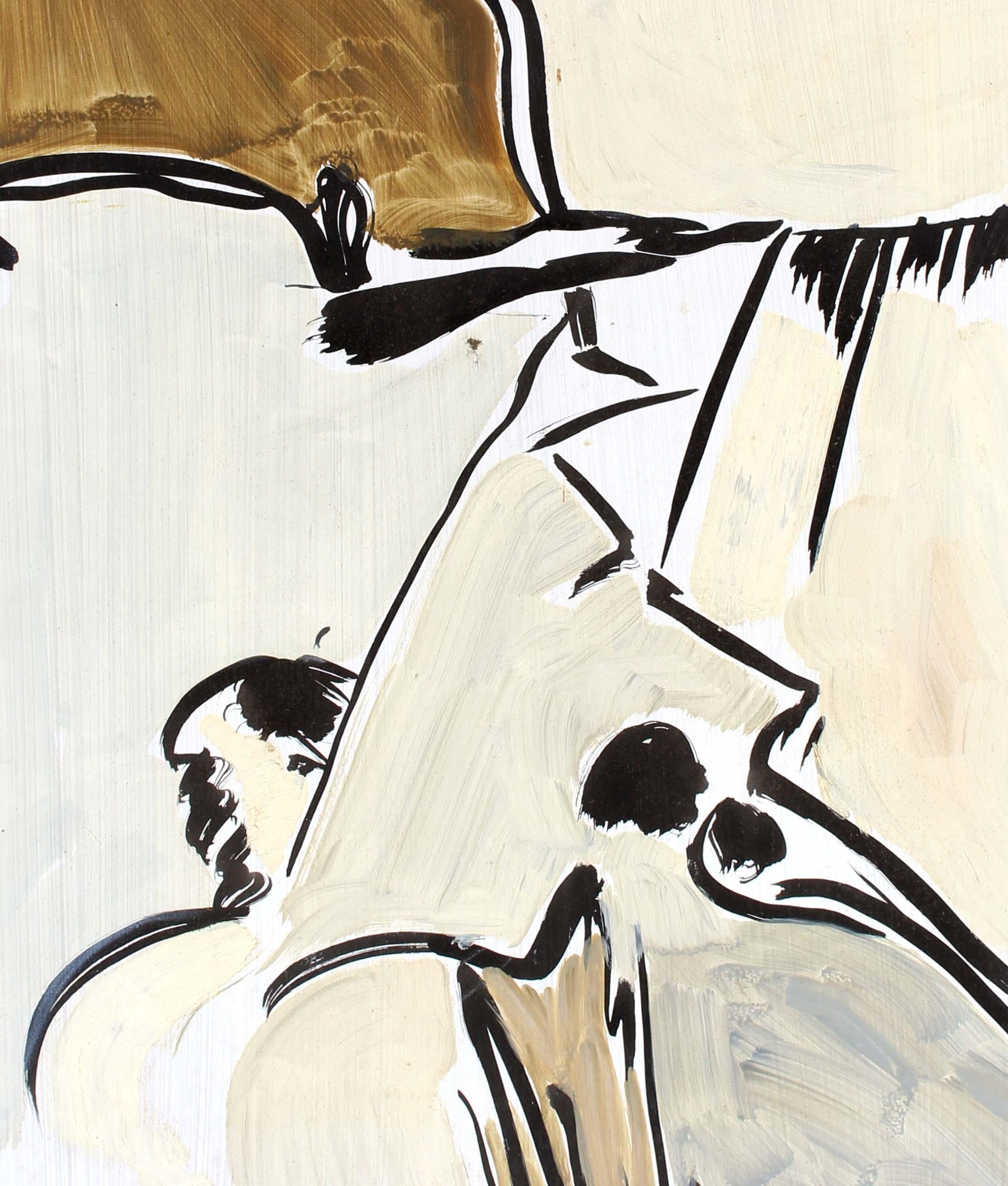 Pittura espressionista astratta americana Fine anni '60 Metà secolo New York Brown - Painting Espressionismo astratto di Unknown