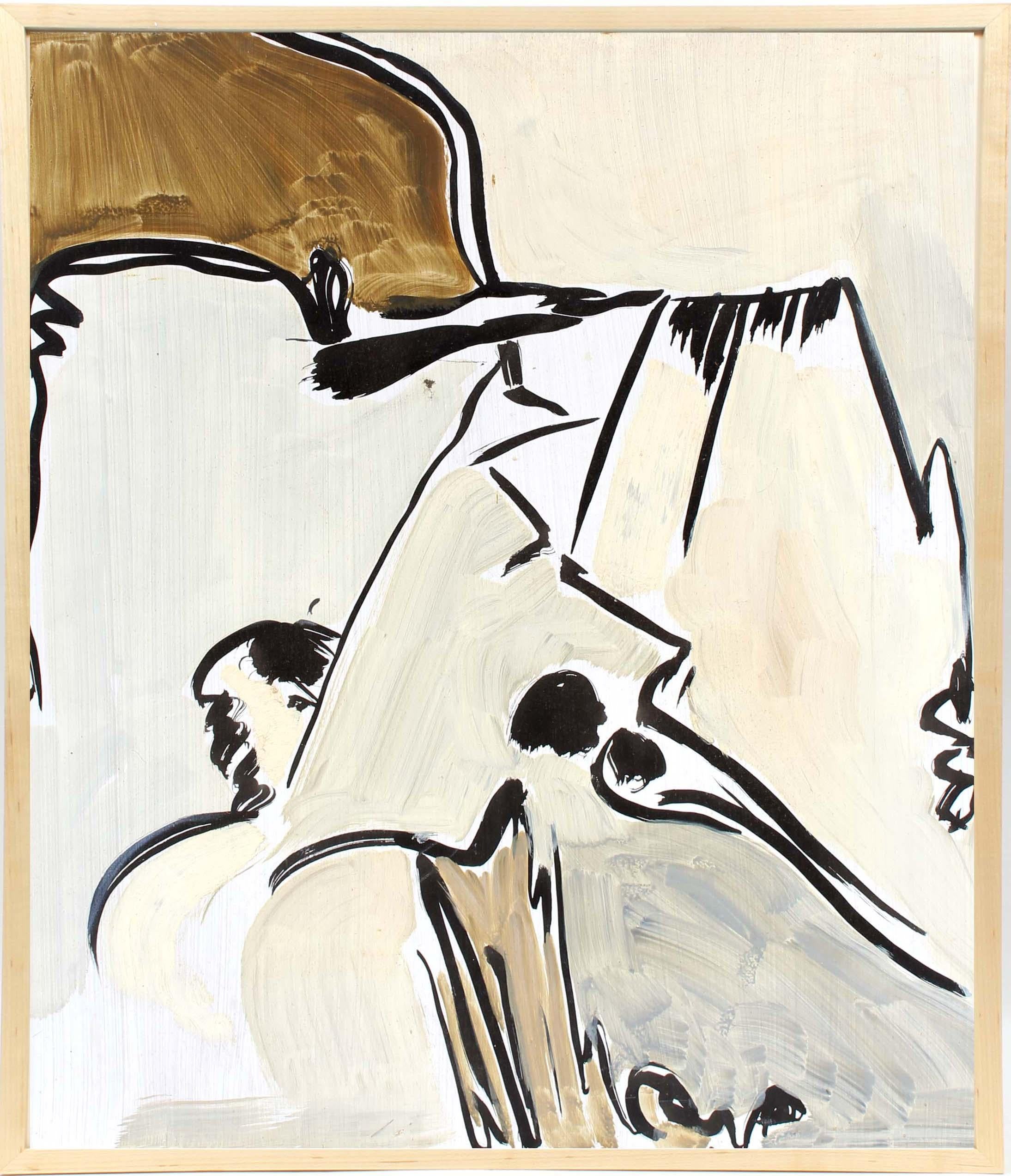 Abstract Painting di Unknown - Pittura espressionista astratta americana Fine anni '60 Metà secolo New York Brown