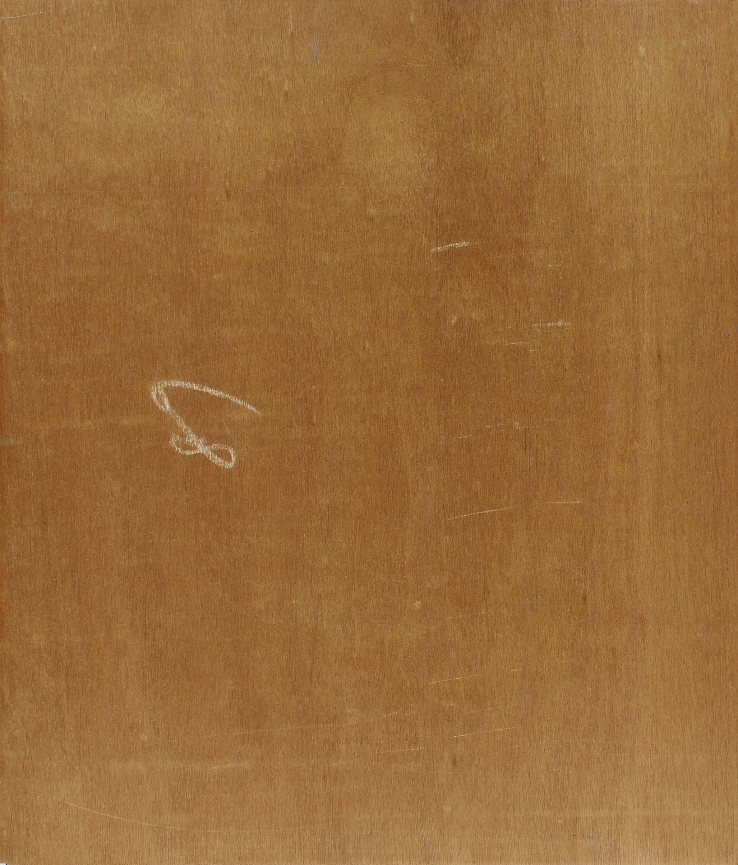 Pittura espressionista astratta americana Fine anni '60 Metà secolo Arancione Blu - Painting di Unknown