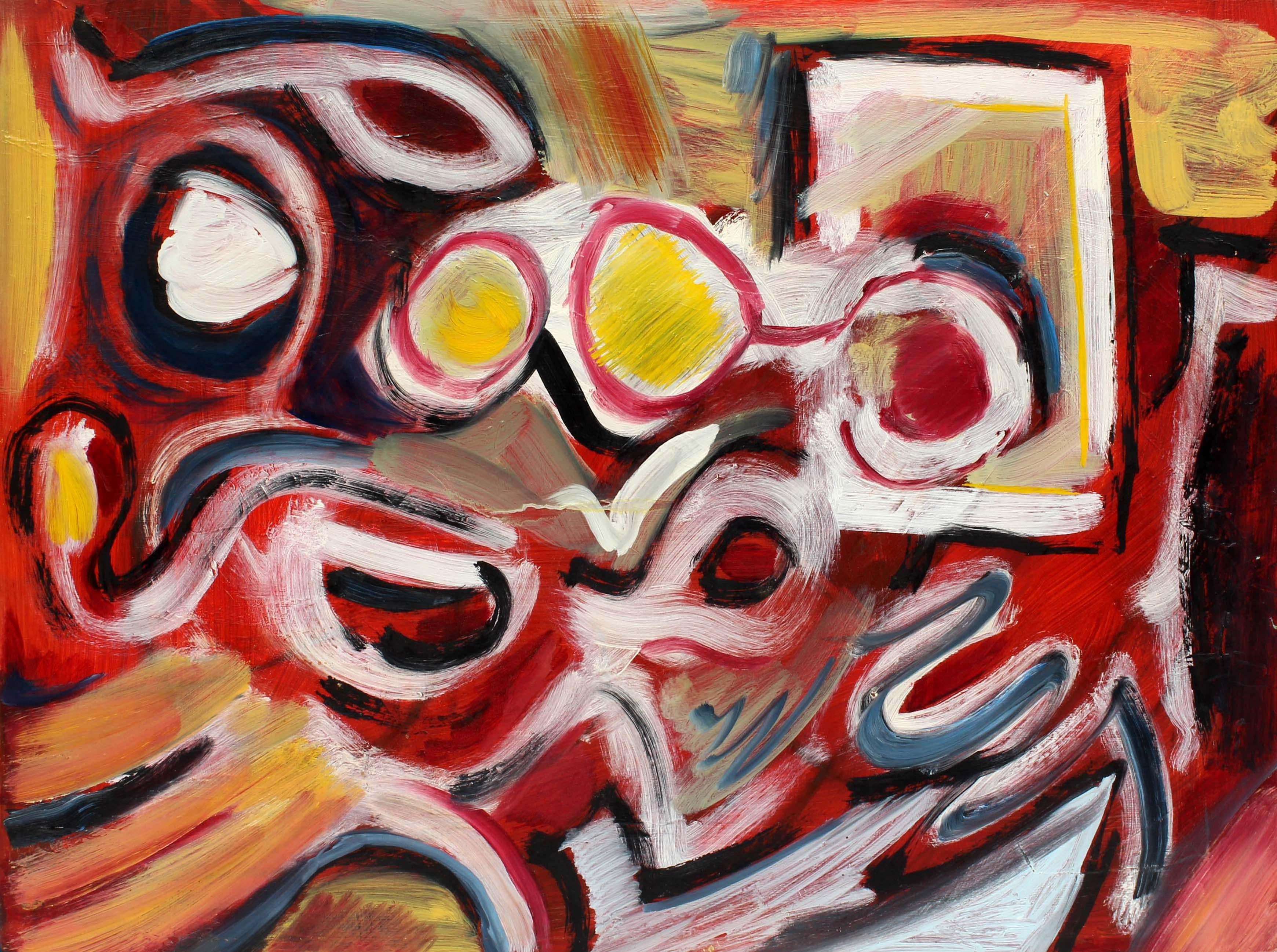Pittura espressionista astratta americana Fine anni '60 Metà secolo rosso Whiting - Painting Espressionismo astratto di Unknown